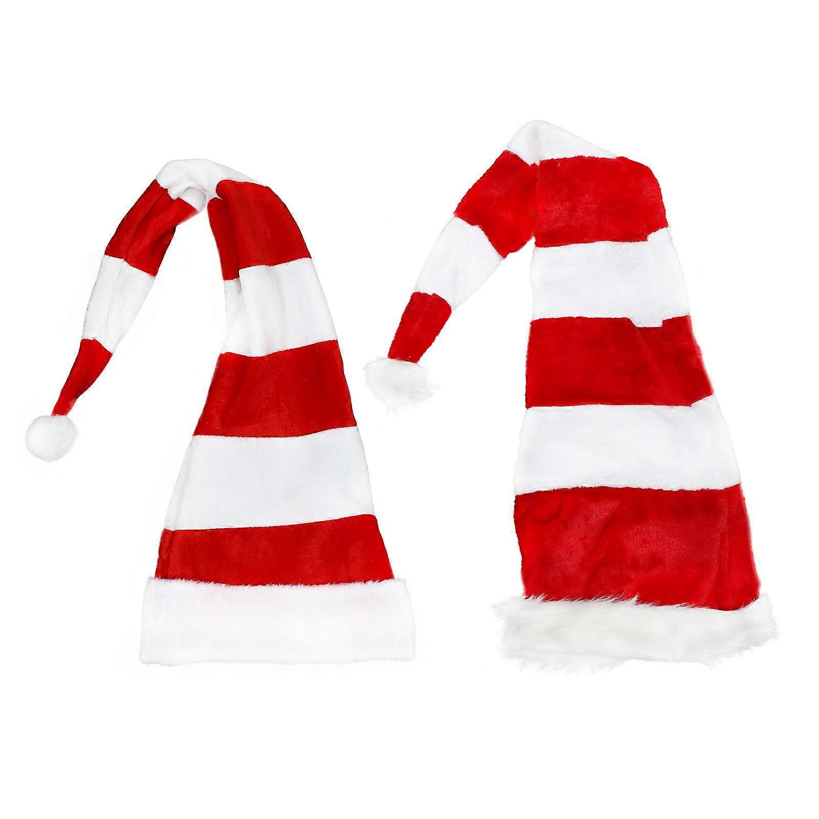 Red Christmas Hats for Decoration Made of Cloth with Production and Realistic Texture 2Pcs