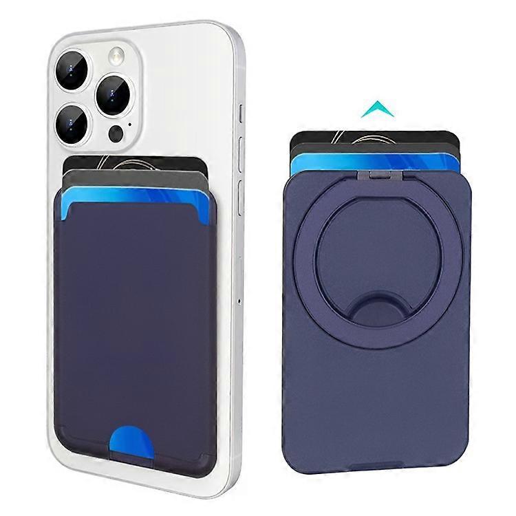 Bulk Purchasing Compatible For iPhone Compatible with MagSafe PU Leather Card Holder Rotating Magnetic Ring Kickstand