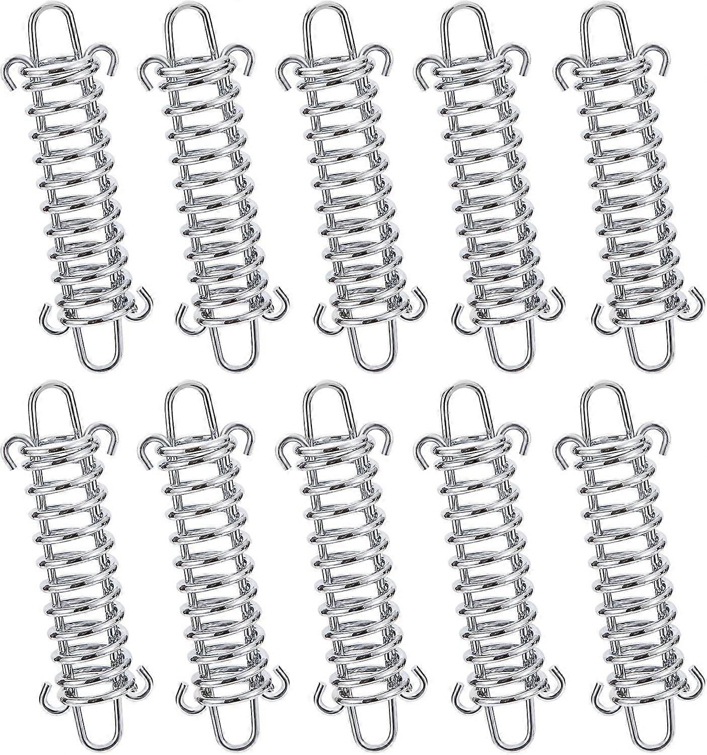 Tält spännfjädrar, 10 stycken spännfjäder stål tält snäppspännen, markis fixering tillbehör för utomhuscamping, strand, vandring, resa, picni