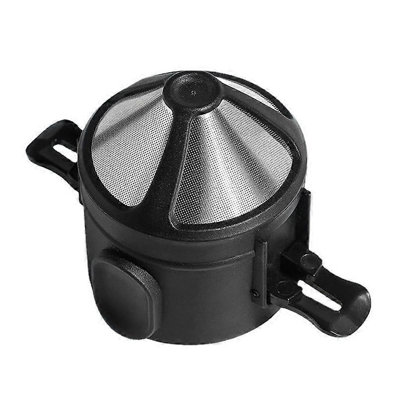Coffee Filter Stainless Steel Double Layer Coffee Funnel Telescopic Drip Free Filter Paper Filter