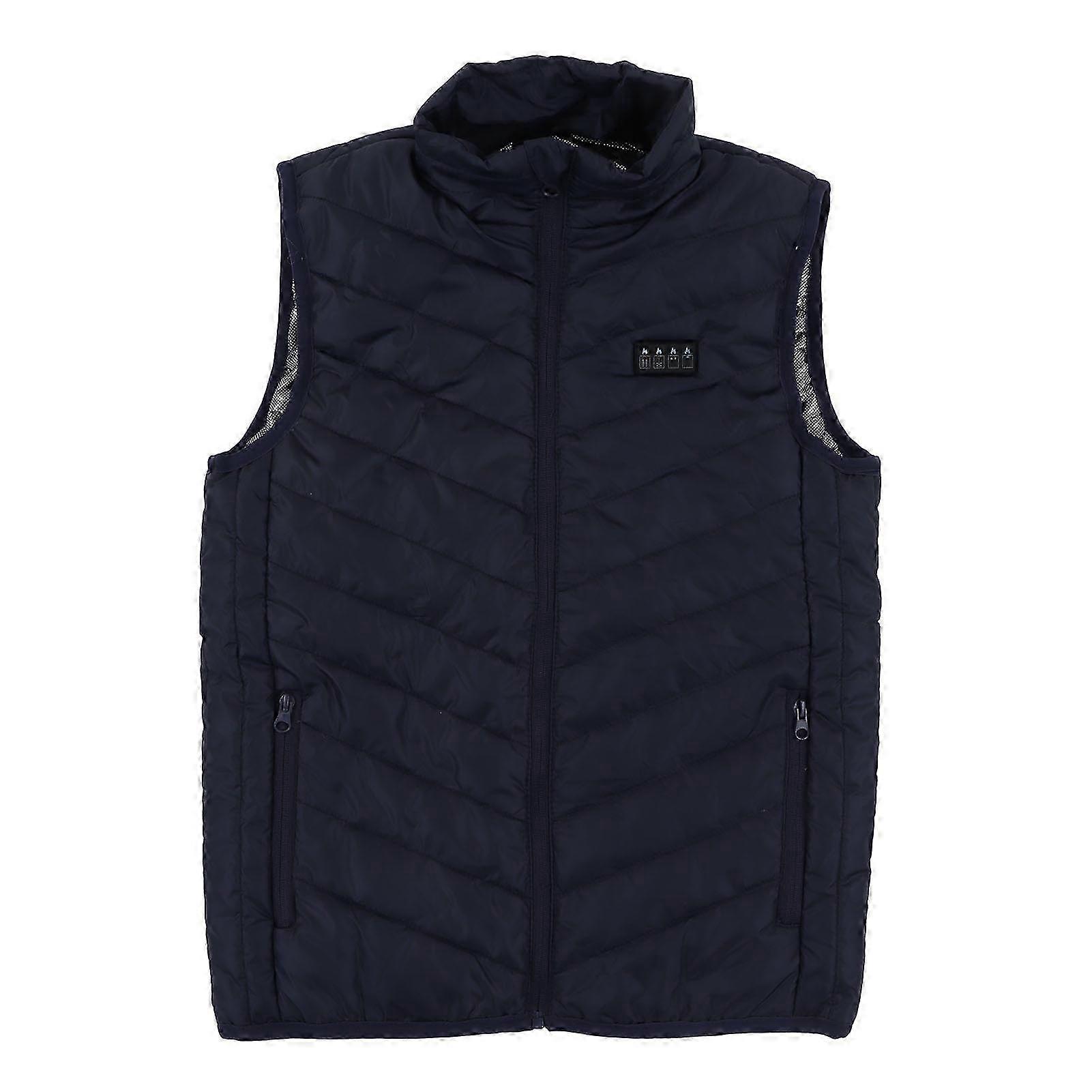 Intelligent Constant Temperature Electric Heating Vest with 4 Switches and 3 Gears in Royal Blue, Size 3XL