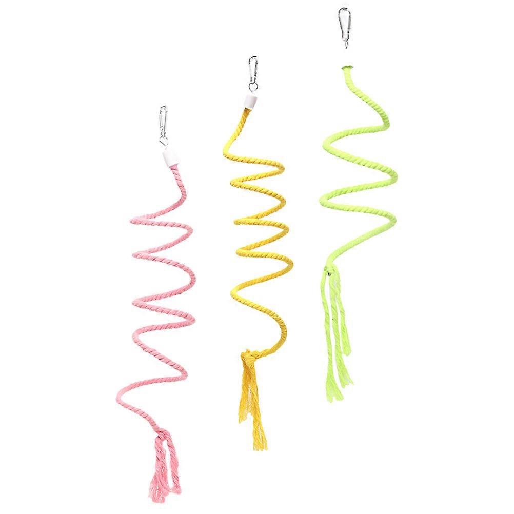 Parrot Bamboo Hanging Shredding Toys Bird Hanging Swing Simple Design 3Pcs