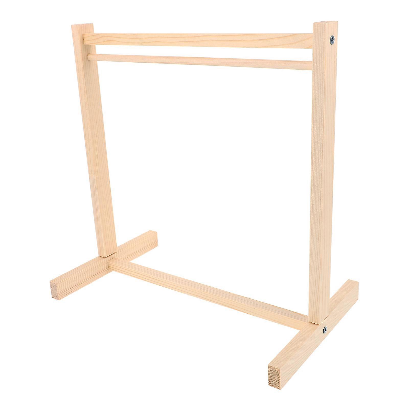 Mini Hanger Shelf Rectangular Shape Wooden Storage For Doll Studio Organization 1Set