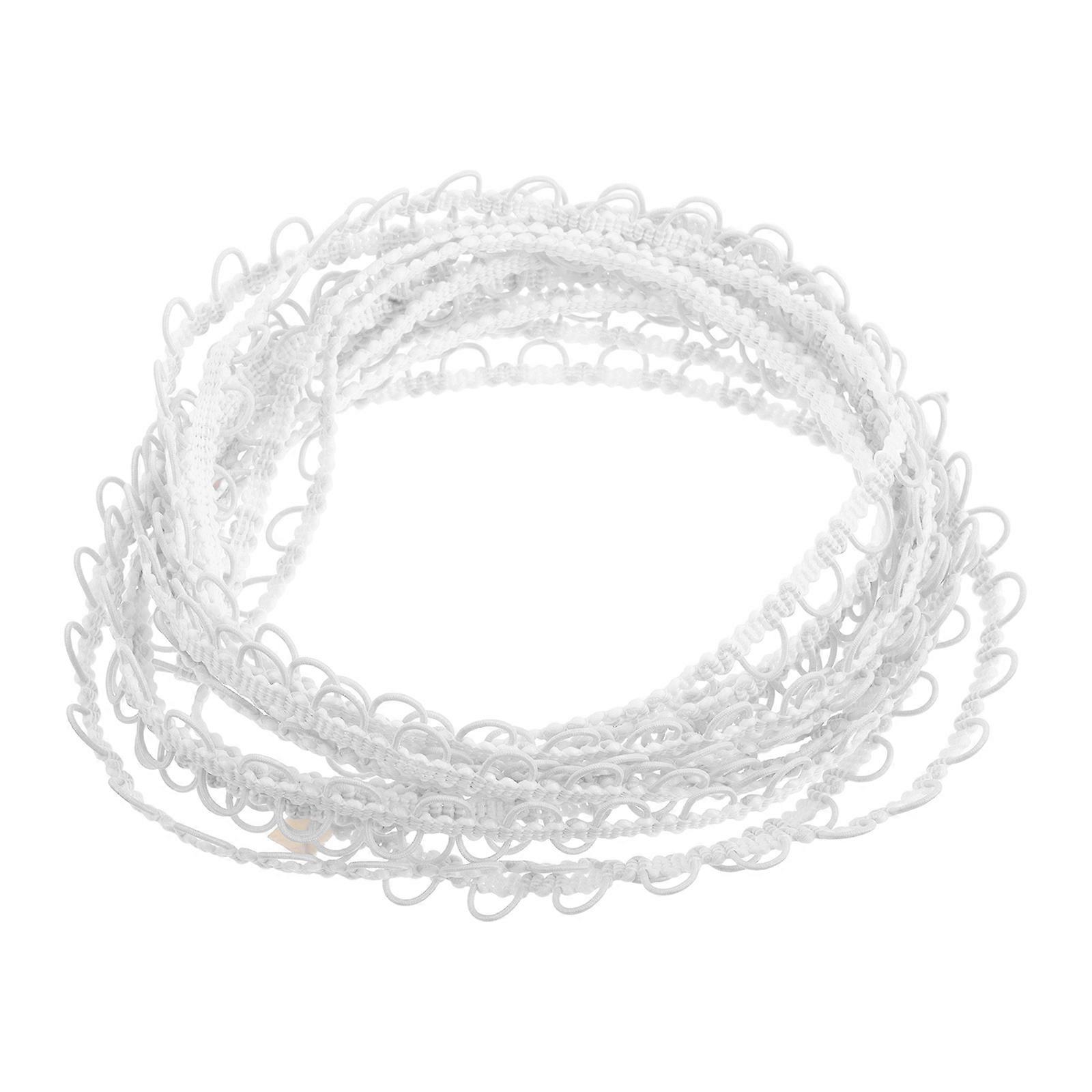 Buttonhole Elastic Lace Trim Ribbon for DIY Sewing, Bridal Decor, Costume Embellishment, Button Loop Braid, White, Versatile Craft Supply
