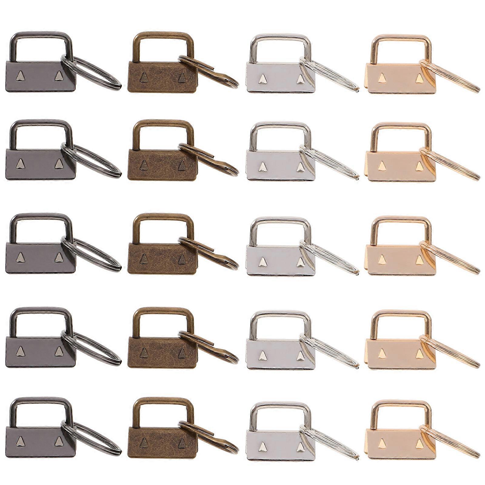 20Pcs Key Fob Keychain DIY Accessories for Key Ring Wristlet Strap