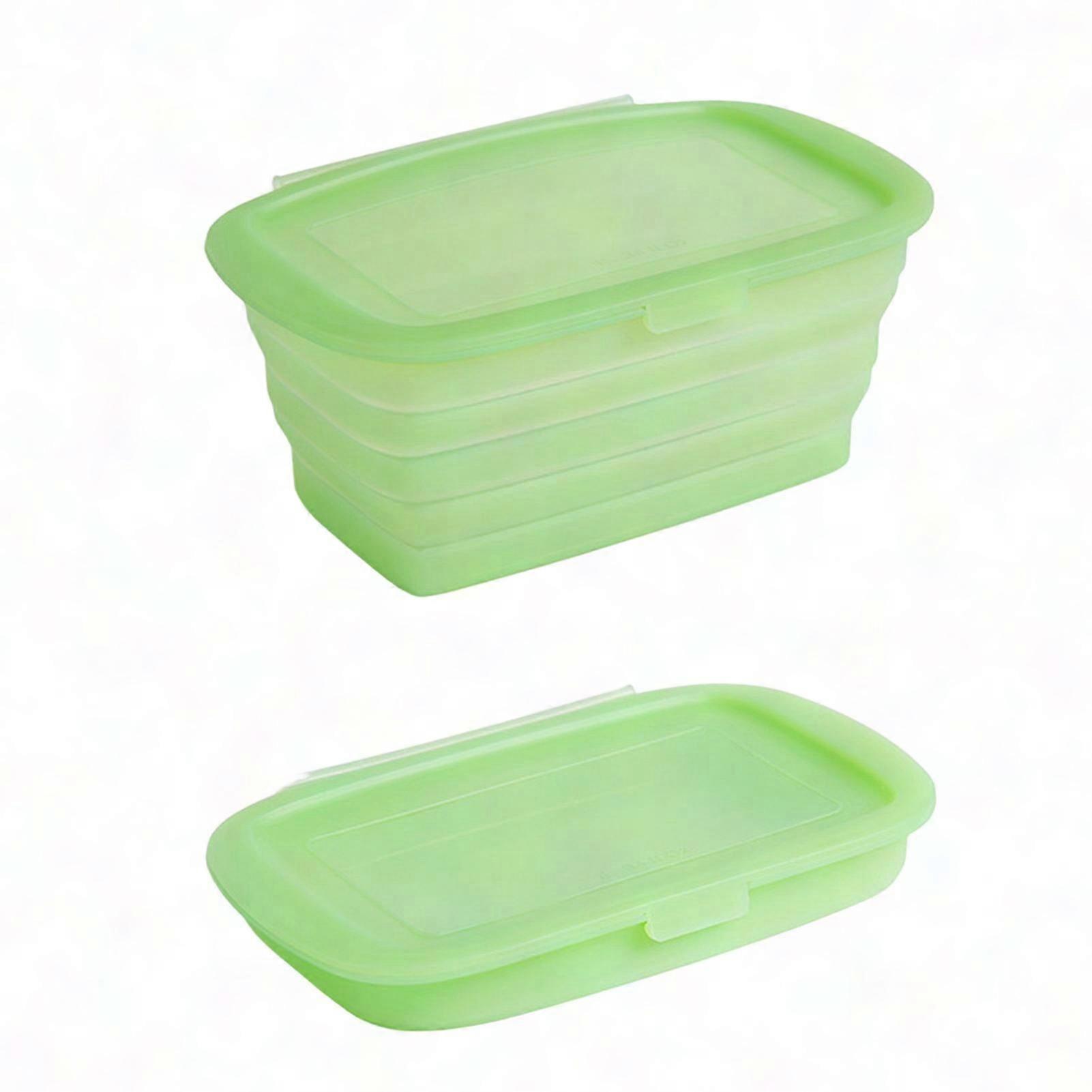 Clear Food Grade Bento Box - Safe Folding Storage Container with Lids, Heat Resistant -104°F to 446°F
