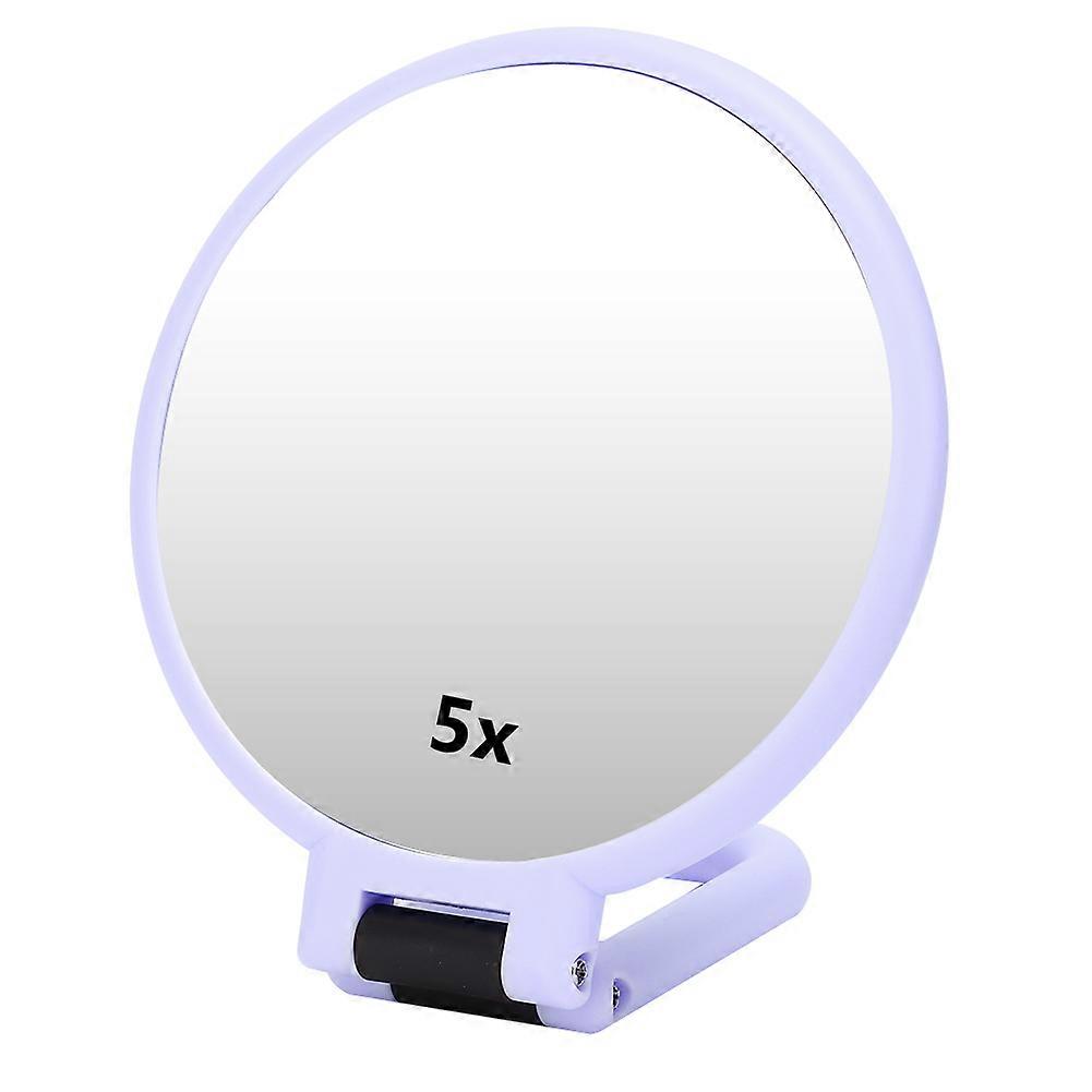 5X Magnifying Folding Adjustable Cosmetic Mirror Travel Portable Makeup MirrorPurple