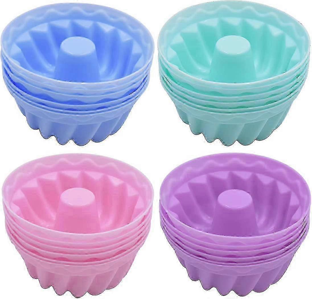 Set Of 24 Reusable And Non-stick Silicone Cupcake Molds