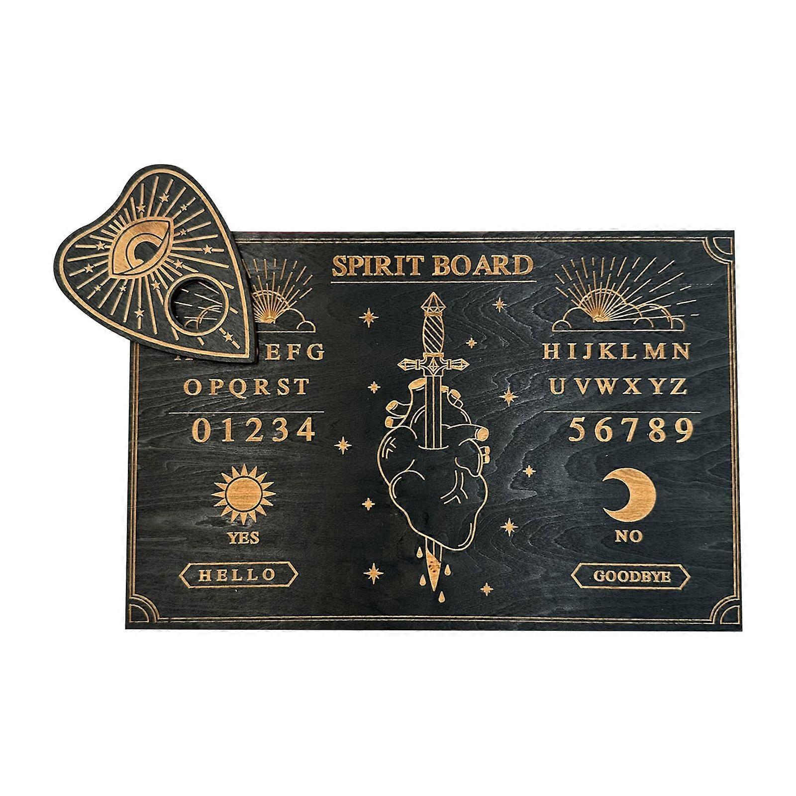 Wooden Pendulum Board with Dowsing Rods, Double-Sided Divination Board, Metaphysical Altar Accessory, 12x12 Inch
