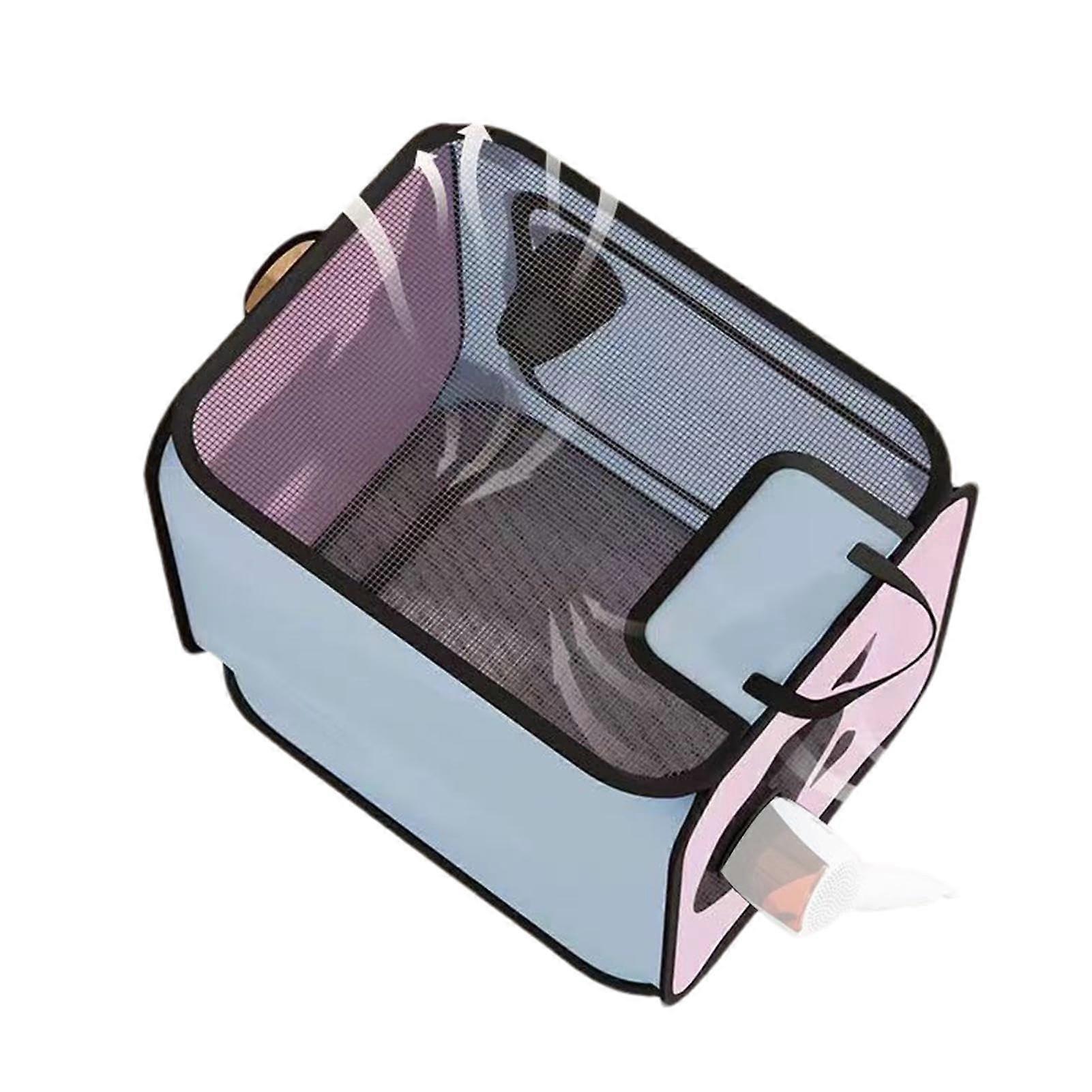 Pet Drying Box - Portable Quiet Pet Grooming Dryer Enclosure for Small Dogs and Cats, Adjustable Temperature Timer, Foldable Design