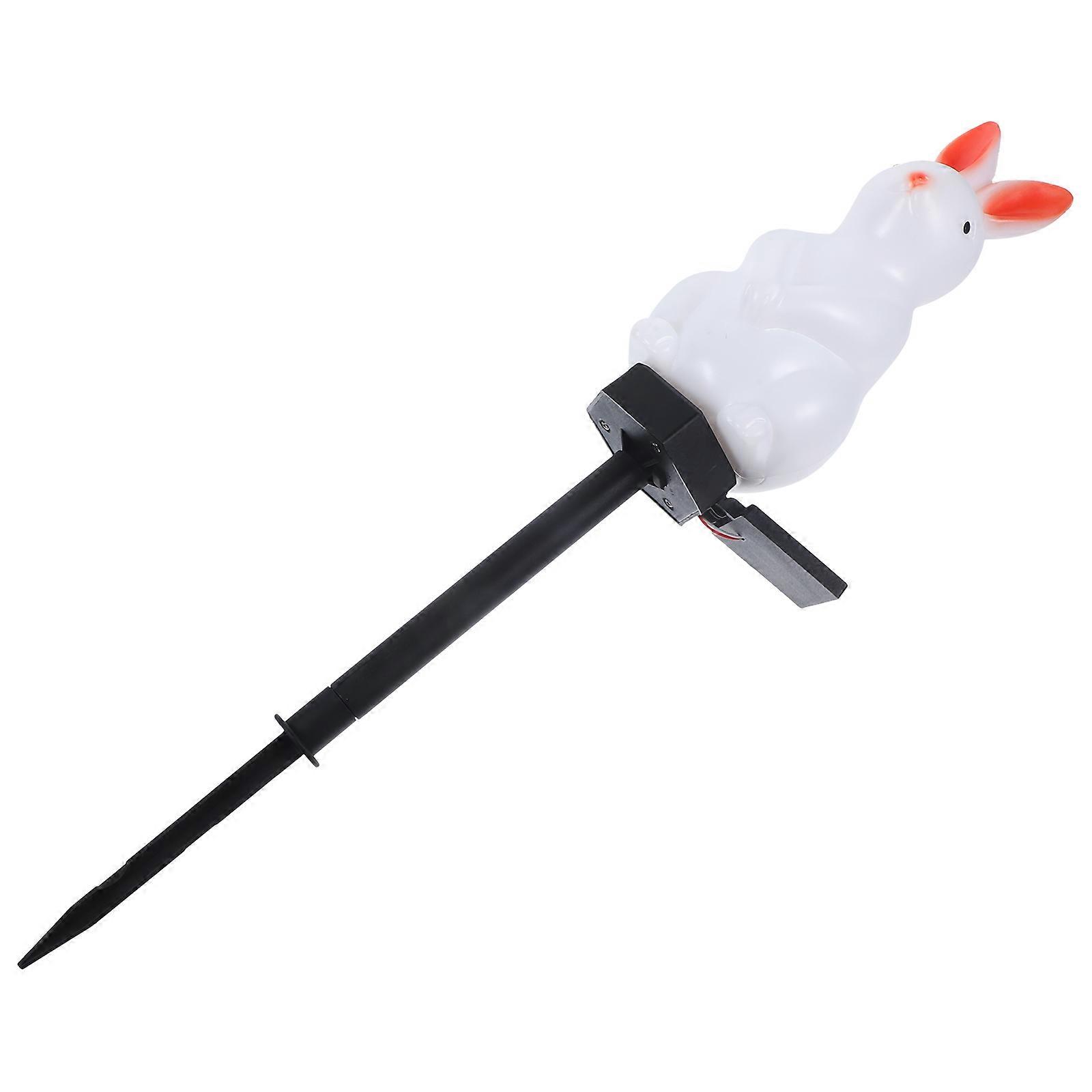 Solar Yard Light Bunny String Light Garden Decoration Waterproof Automatic Night Sensing Energy Saving White 1Pcs