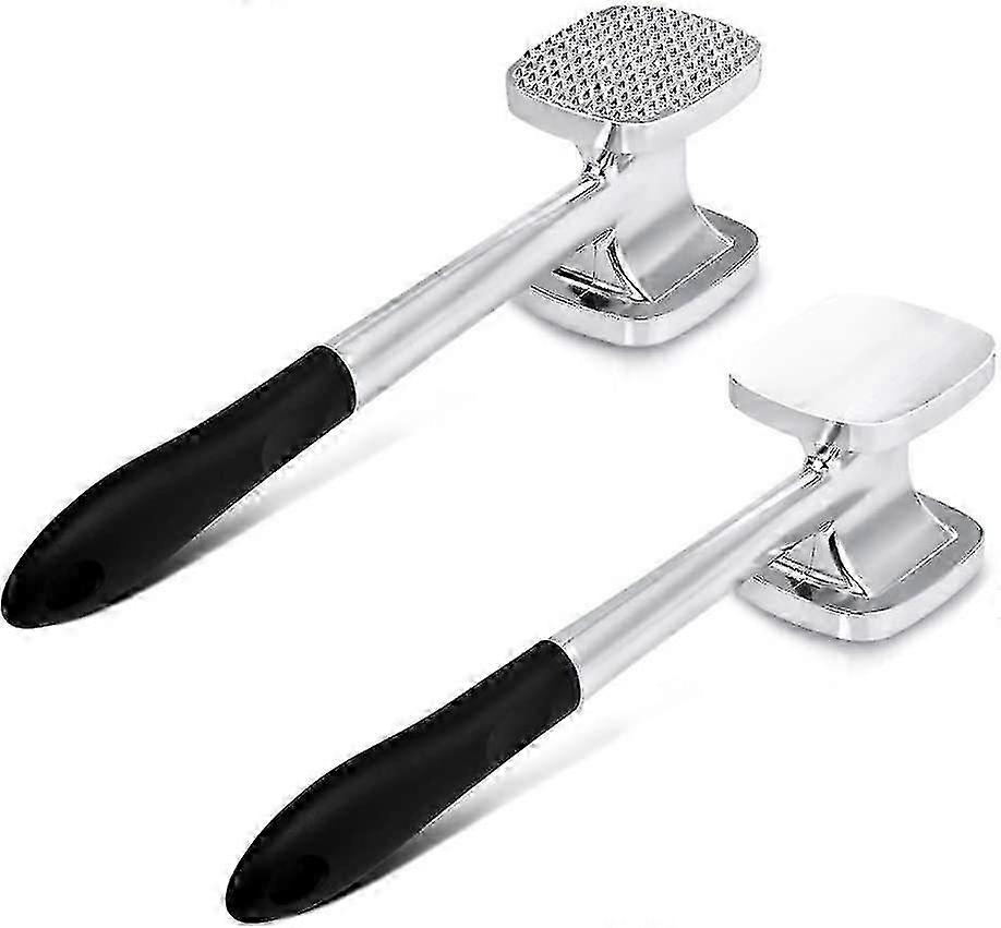 28cm Heavy Duty Aluminum Meat Tenderizer - Double Sided 140 Tips & Flat Surface Kitchen Hammer