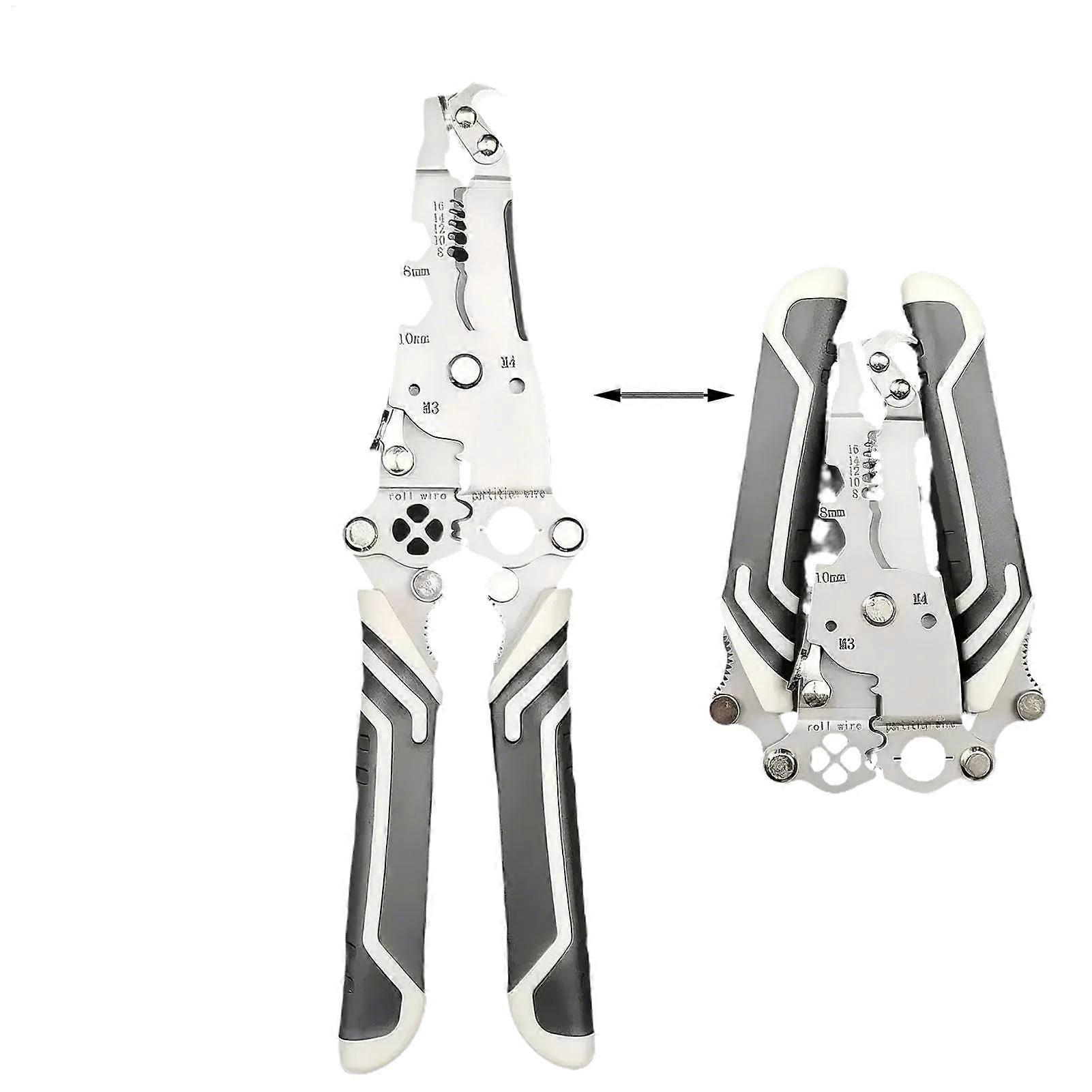 11in1 Wire Stripper, Foldable Twister, Multifunctional Electrician Pliers for Cutting, Pulling, Stripping
