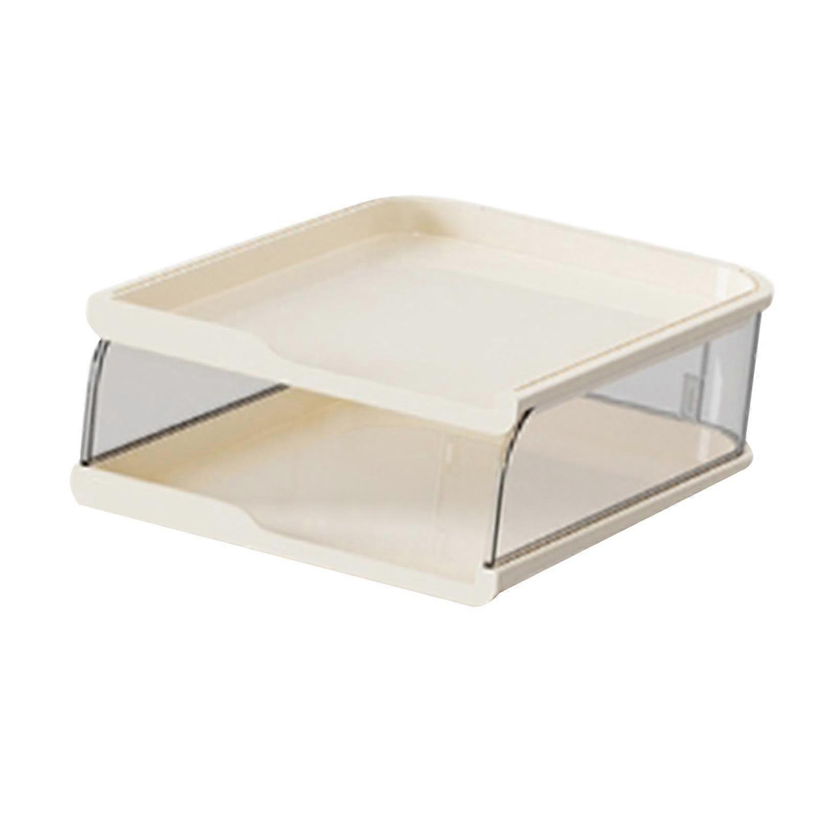Desktop File Organizer Paper Tray 2-Tier White Desk Organizer For Office And Home Storage