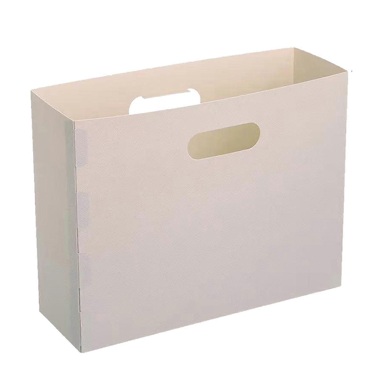 Foldable Scrapbook Paper Organizer 32x24.5cm Plastic Storage Box Beige A for Scrapbook Supplies