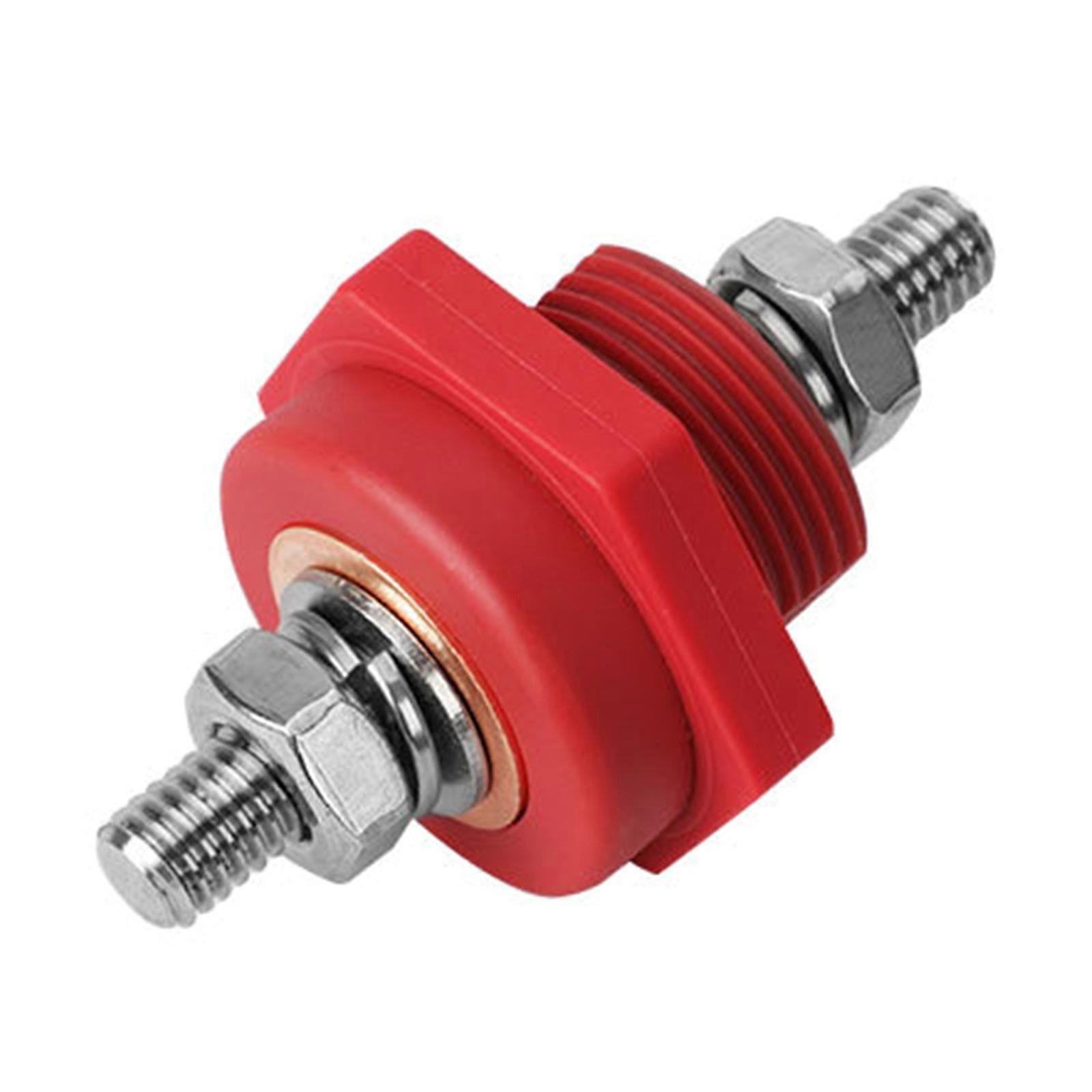 300A DC48V Bus Bar 3/8" Terminals Posts Power Distribution Block Insulated Studs Battery Junction Block  Red