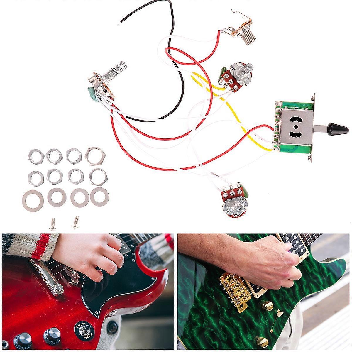 Black Electric Guitar Circuit Wiring Harness with Five-speed Switch for Professional Use and
