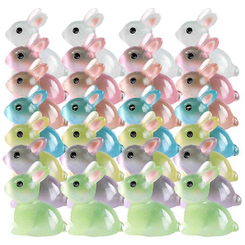 Rabbit Decoration Mini Desktop Decorations Zodiac Rabbit Decor Potted Plants Decor 28Pcs