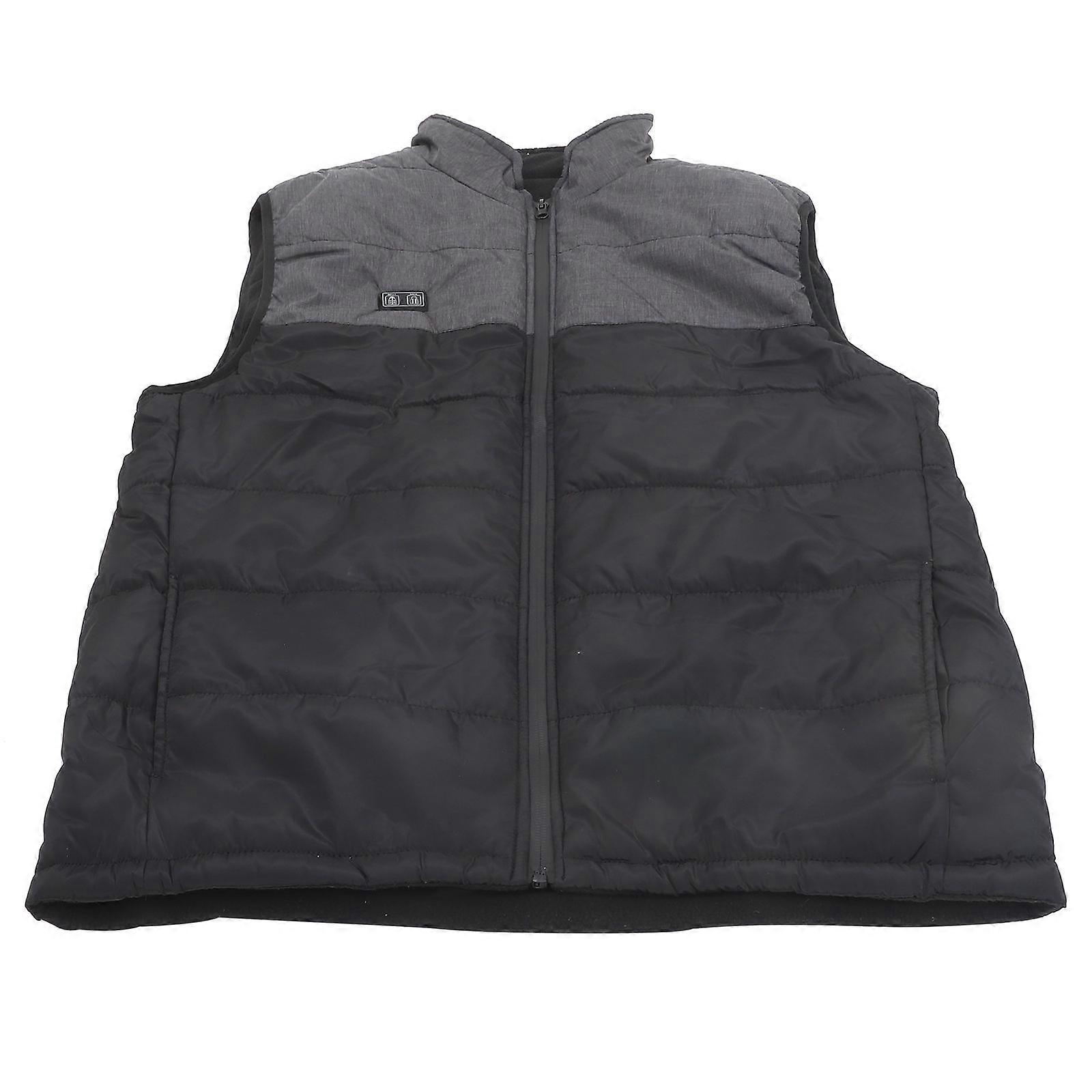 Electric Heated Vest Temperature Control Winter Wear Gray Polyester Carbon Fiber ABS Material For Men Women Adults Nine-Zone Heating 1Pack