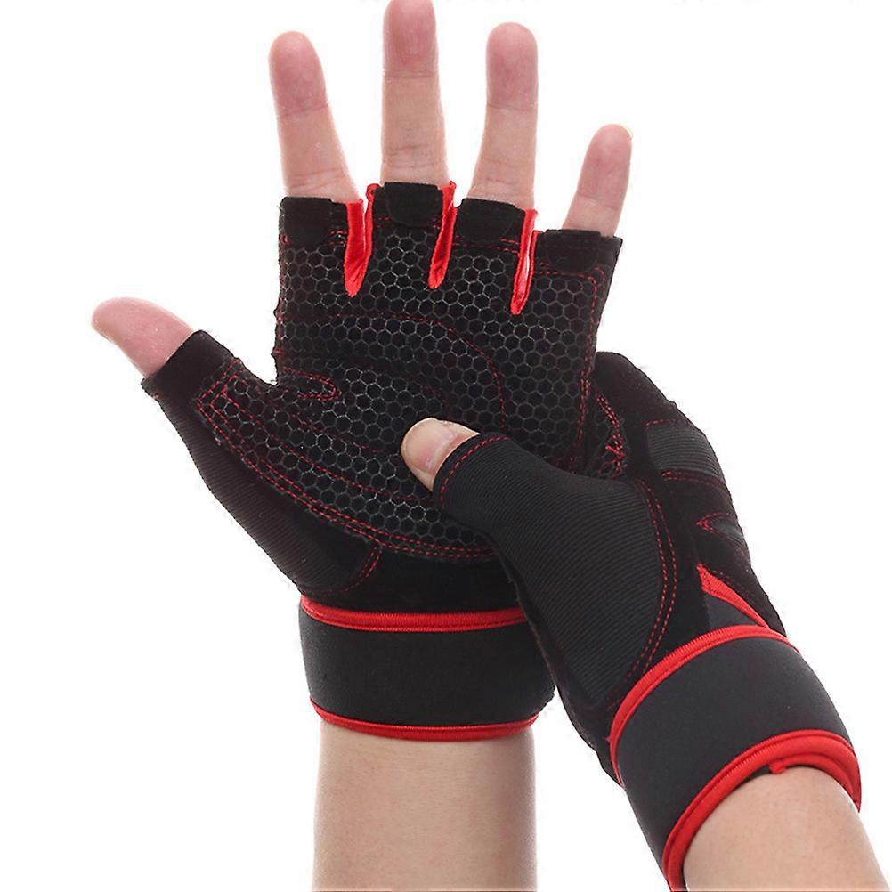 Black Weightlifting Gloves with AntiSlip Silicone Palm and Wrist Wraps for Sports Training and Fitness