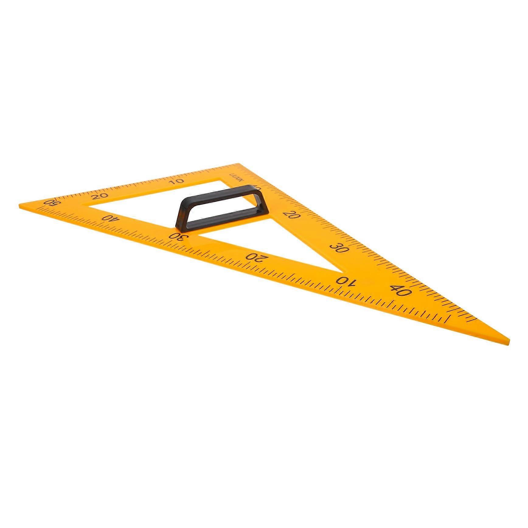 Triangle Ruler Set - Plastic Triangular Rulers for Teaching Geometry, Magnetic 2-Inch Protractor, Yellow Measuring Tools