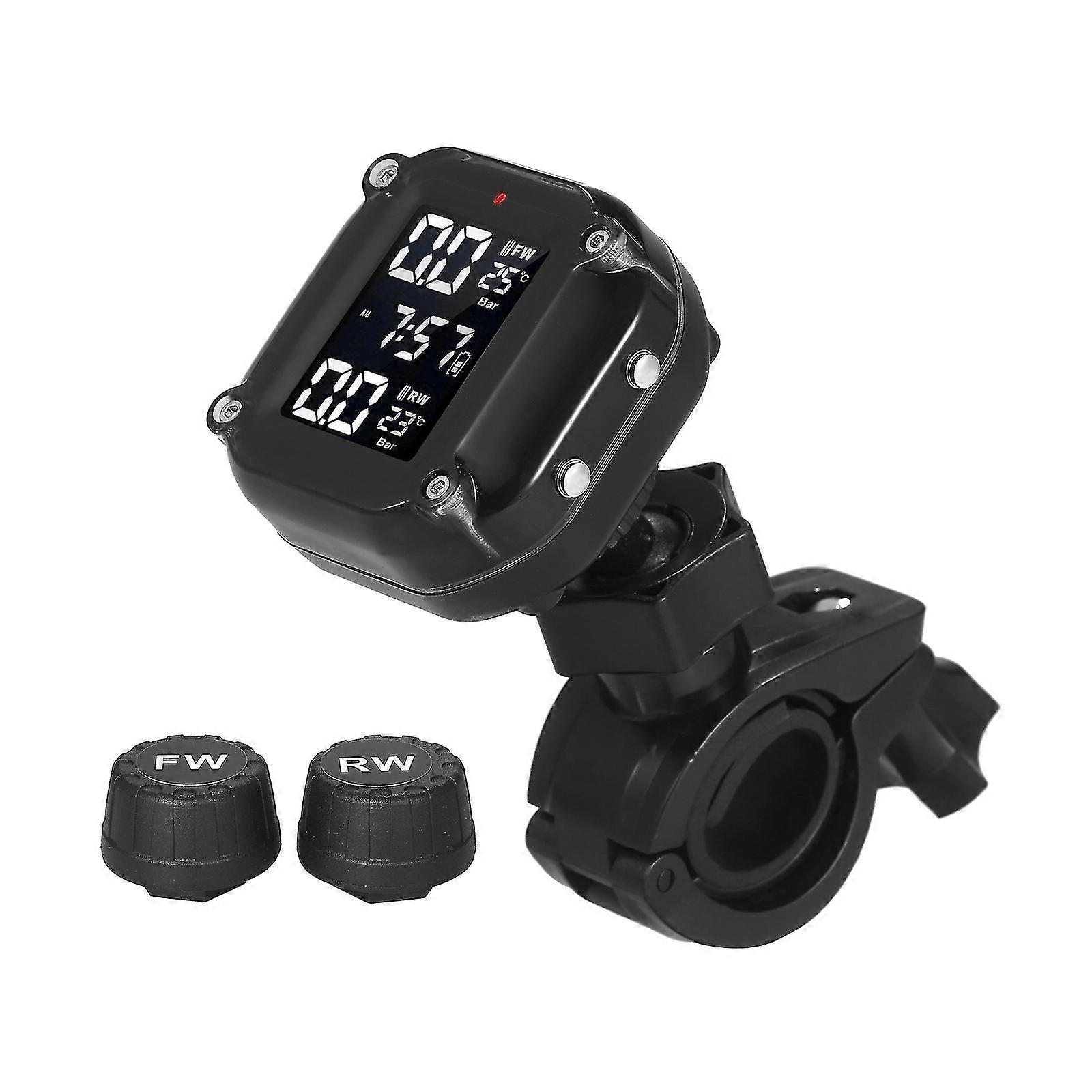 Waterproof Motorcycle Tire Pressure Monitoring System 7 Alarm Modes Edition 0719