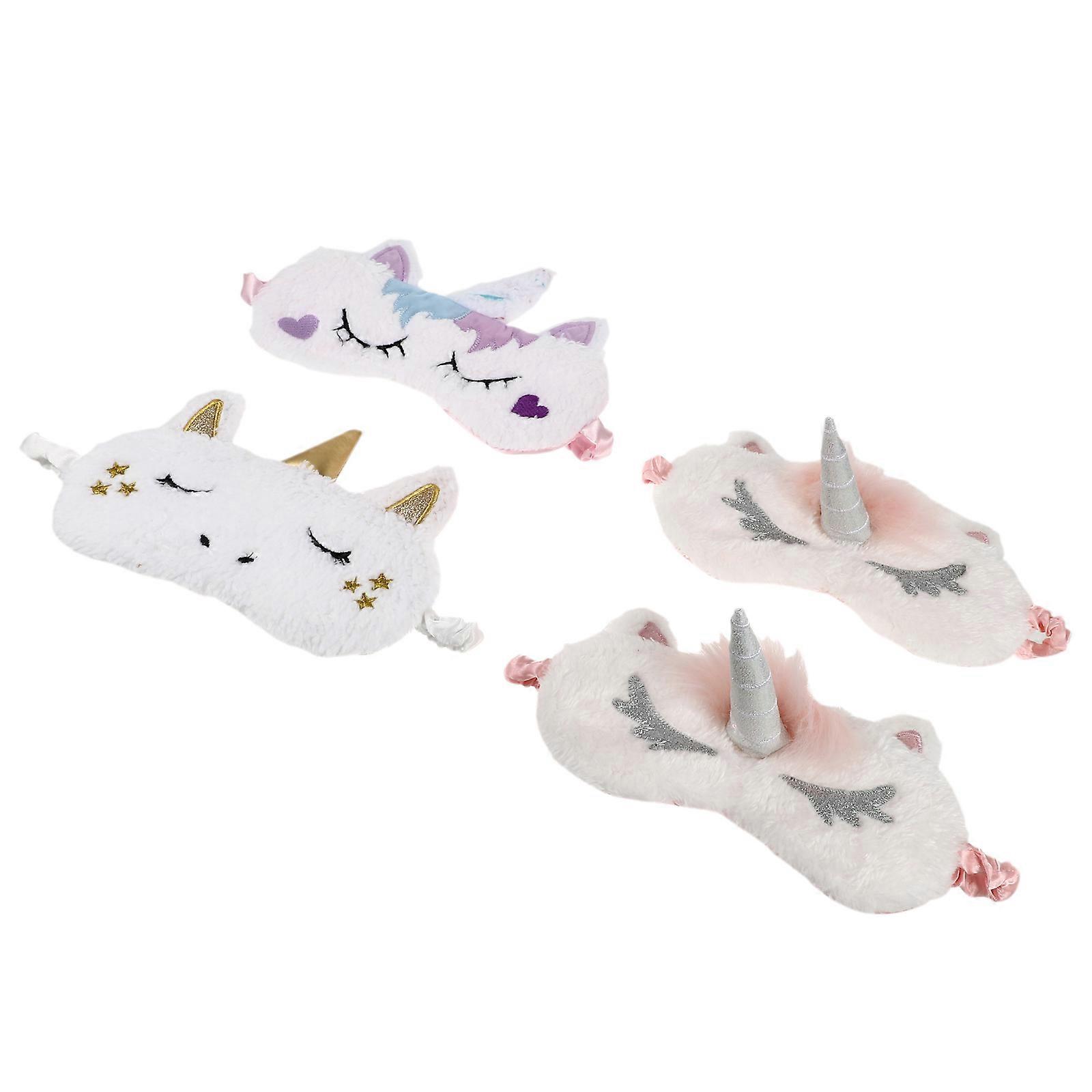 Eye Patch Plush Cover for Sleep Use 4Pcs Assorted Color
