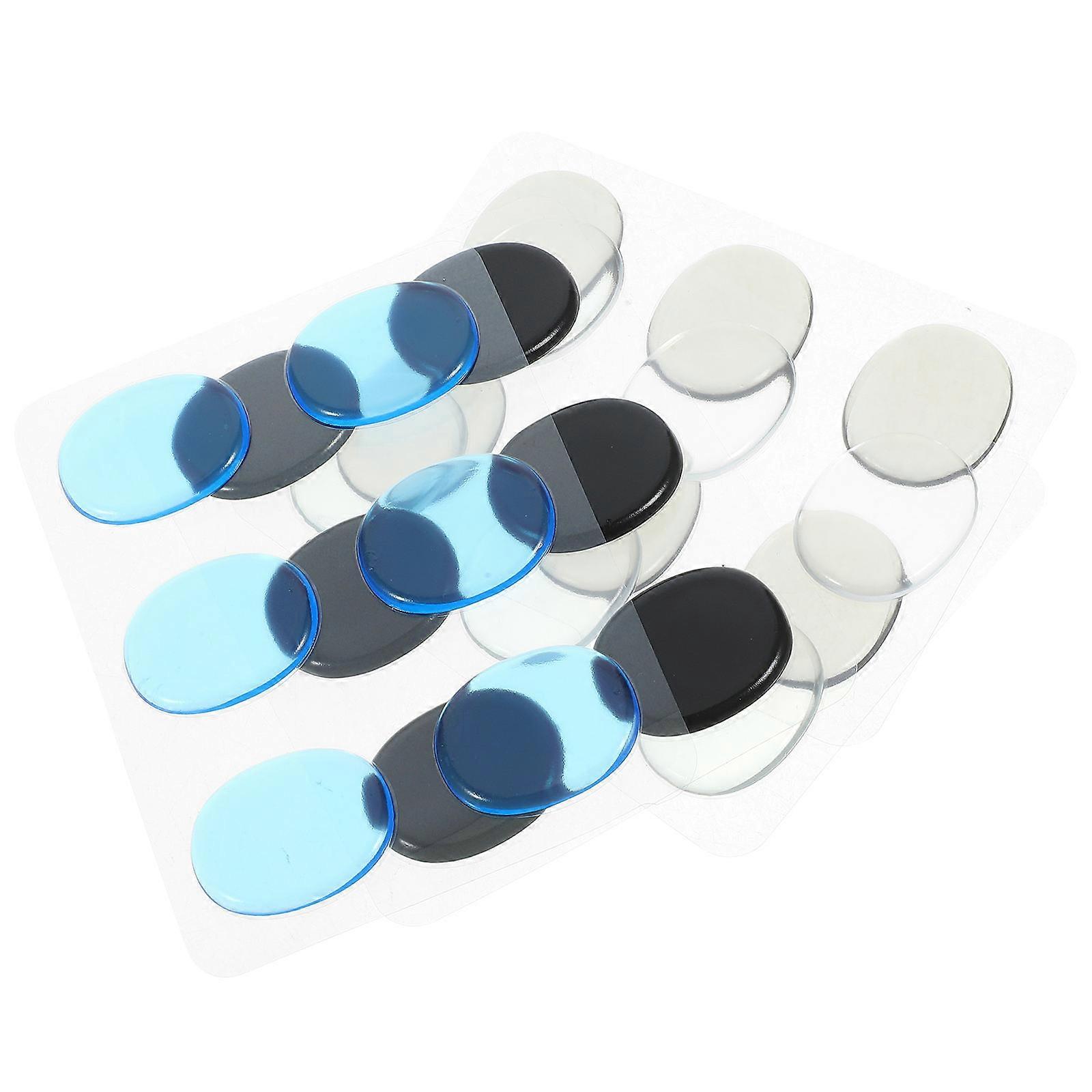 48pcs Self Adhesive Silicone Drum Head Patches Noise Reducing Bass Drum Pad Protector, Vibration Dampening, Transparent & Colored Mix