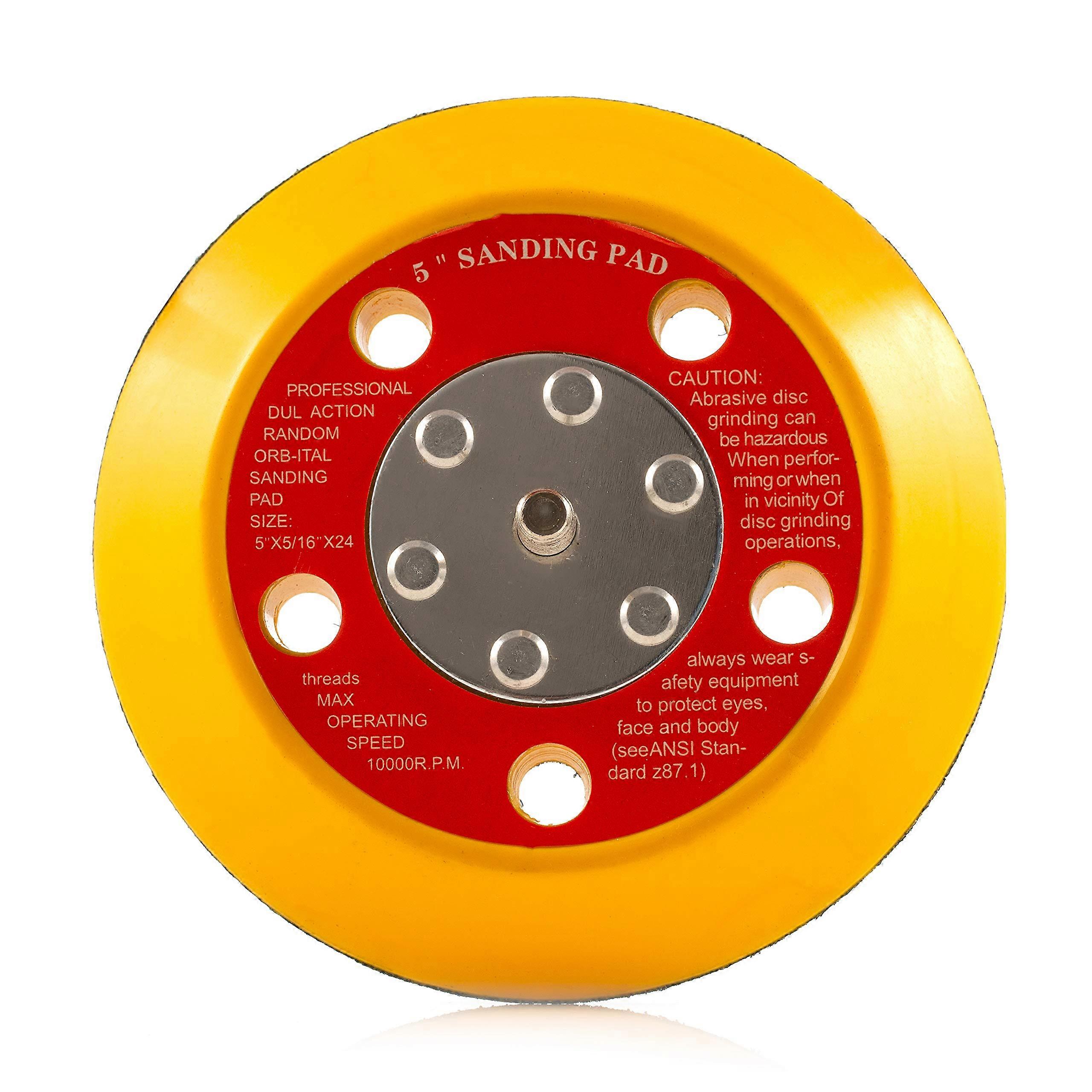 5'' (125mm) Hook and Loop Sanding Pad, Dual Action Random Orbital Sanding Pad (5 hole)