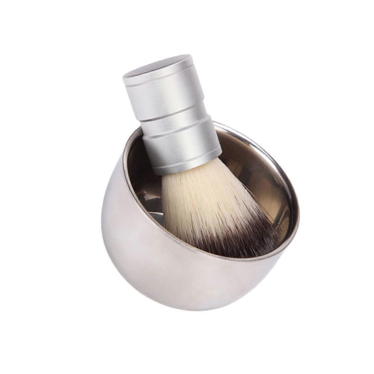 Beard Brush Bowl Set, Gentle Shaving Brush with Soap Bowl, Easy to Hold, Durable Cleaning Design for Men