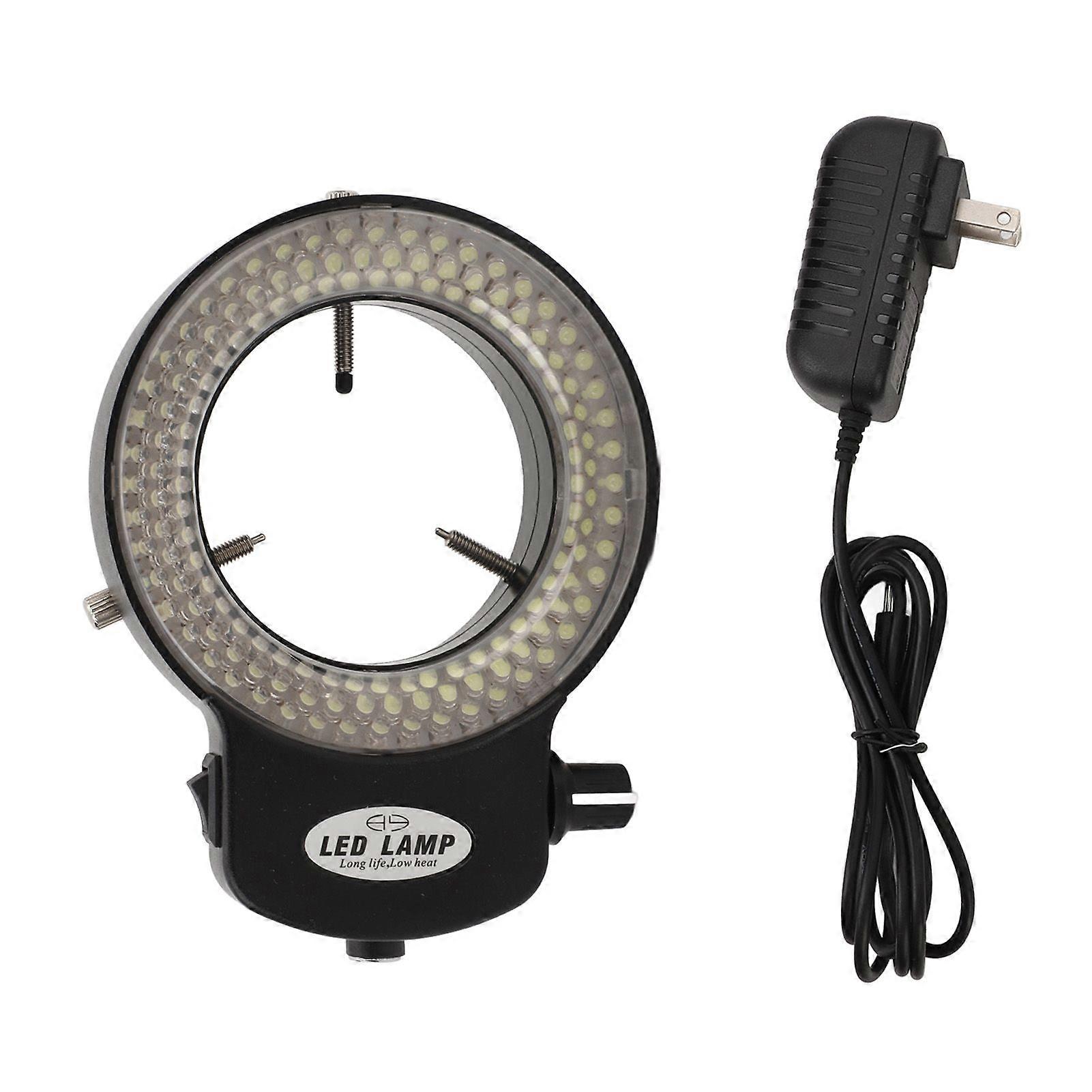 Microscope LED Ring Light 144 Beads Brightness Adjustable LED Ring Light for Lathe Camera 100240V US Plug