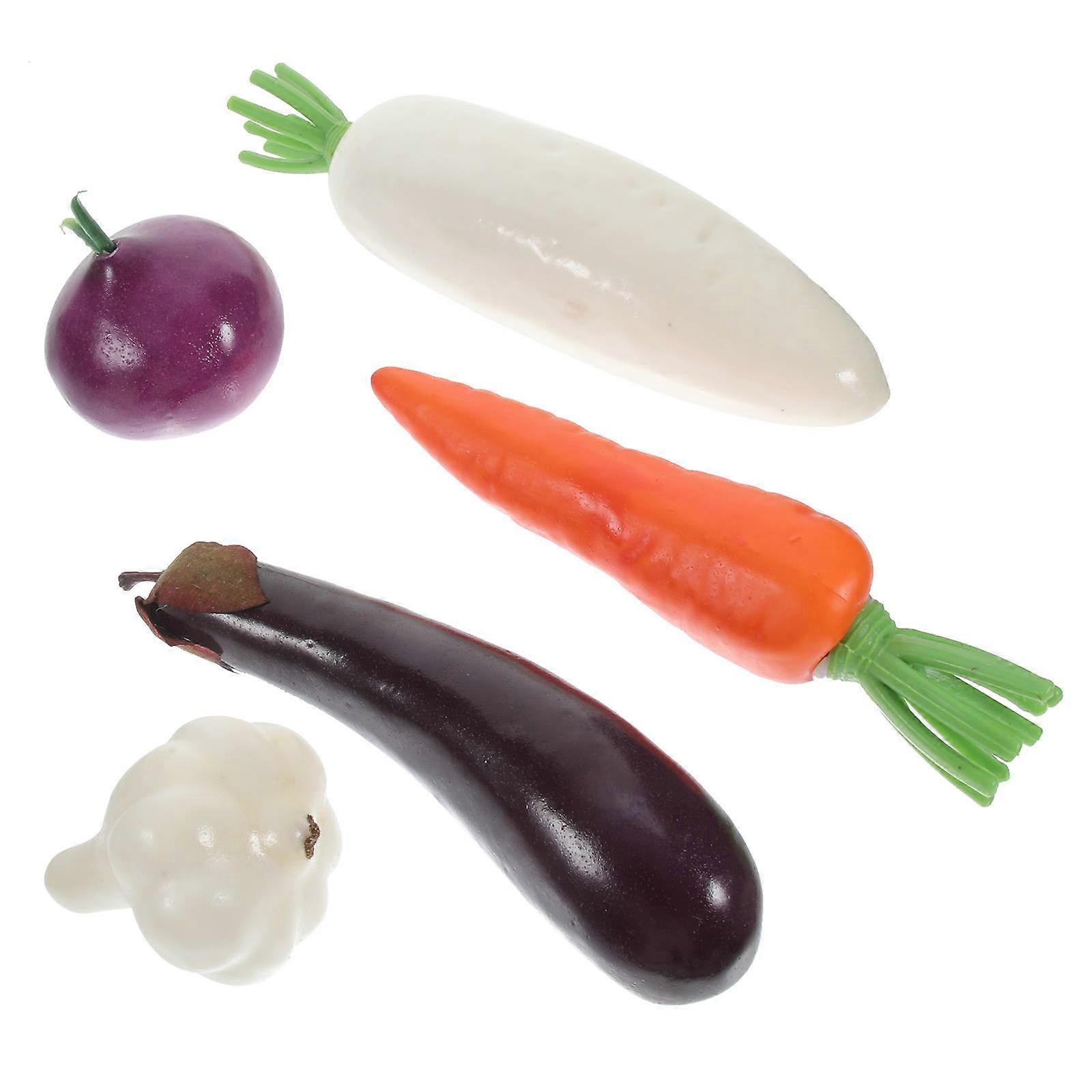 5Pcs Realistic Fake Vegetables Made Of Foam For Display In Educational Settings And Home Décor