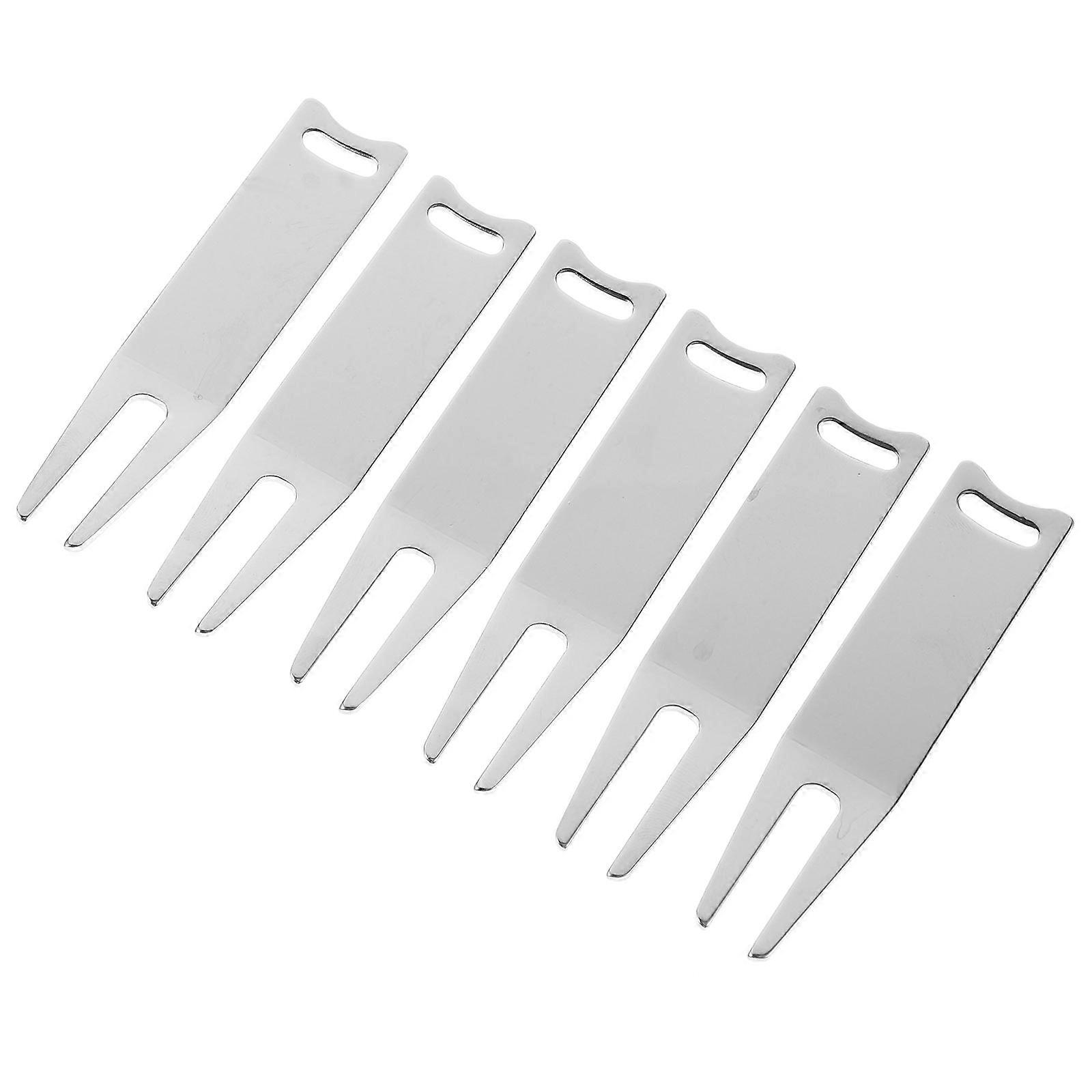 6pcs Metal Divot Repair Tools Ball Marker Divot Tools Metal Golf Divot Repair Tools