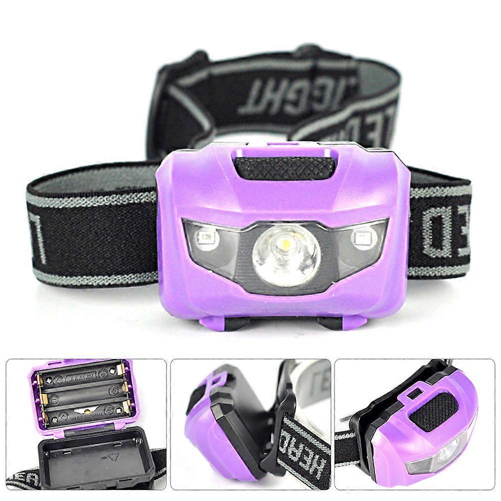 High Brightness LED Headlamp For Running Hiking And Camping Purple 120 Lumens 1Pack