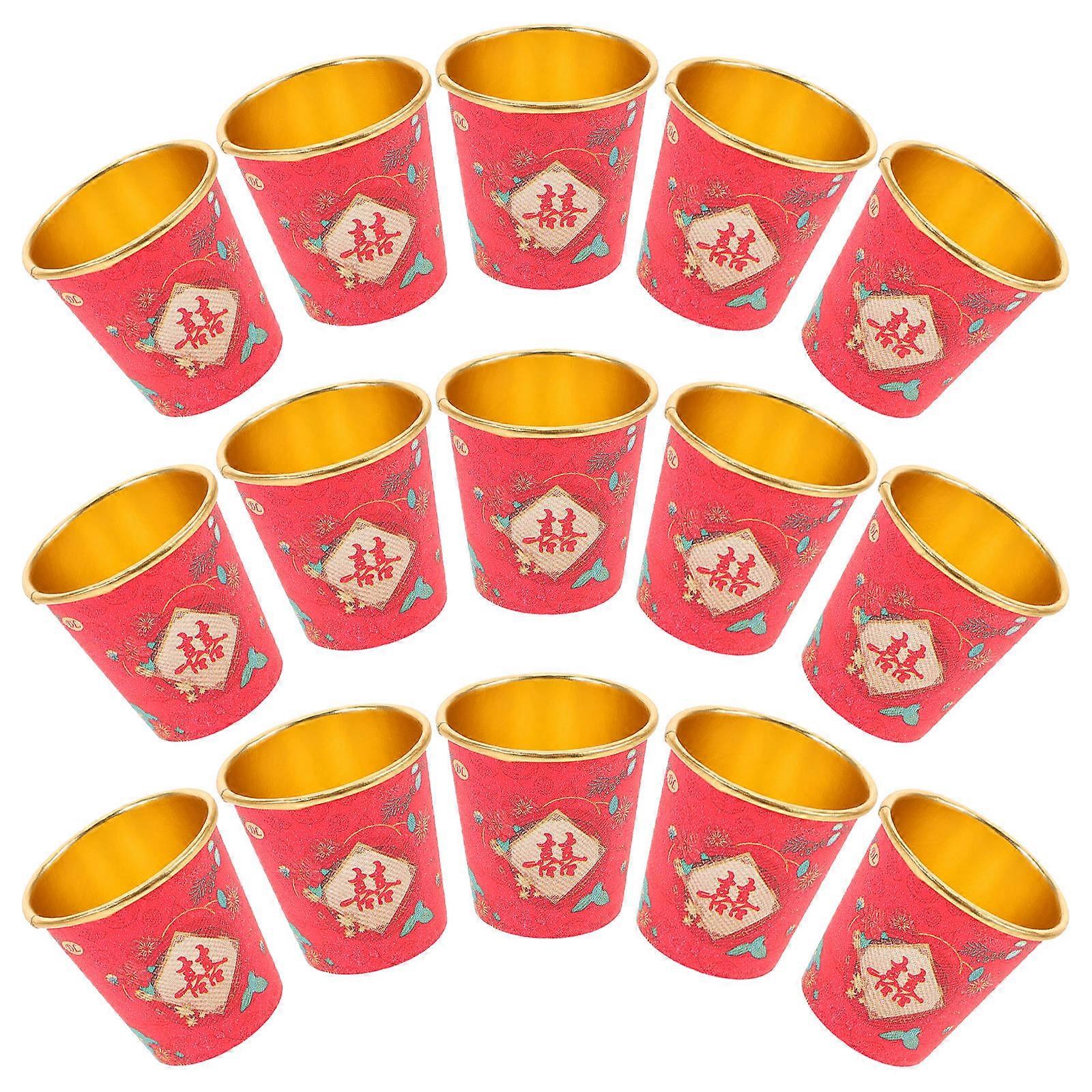 Chinese Wedding Cups 50Pcs Red Paper Cups for Wedding