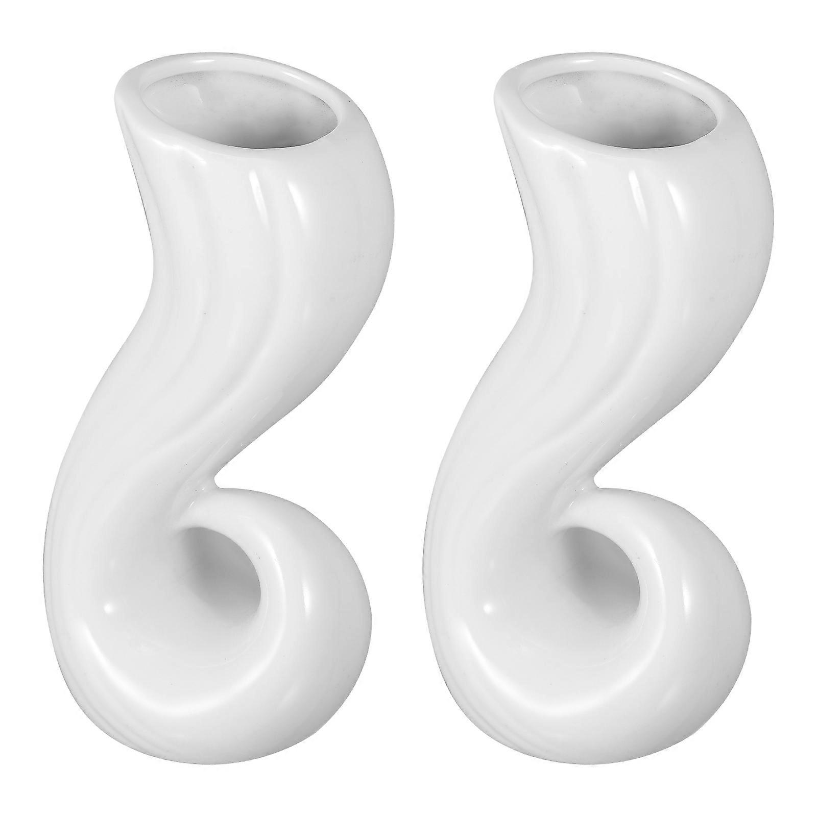 Stylish Table Centerpiece Vases Perfect For Dining Table Flower Arrangement 14X7X5CM Simple Retro Design 2Pcs