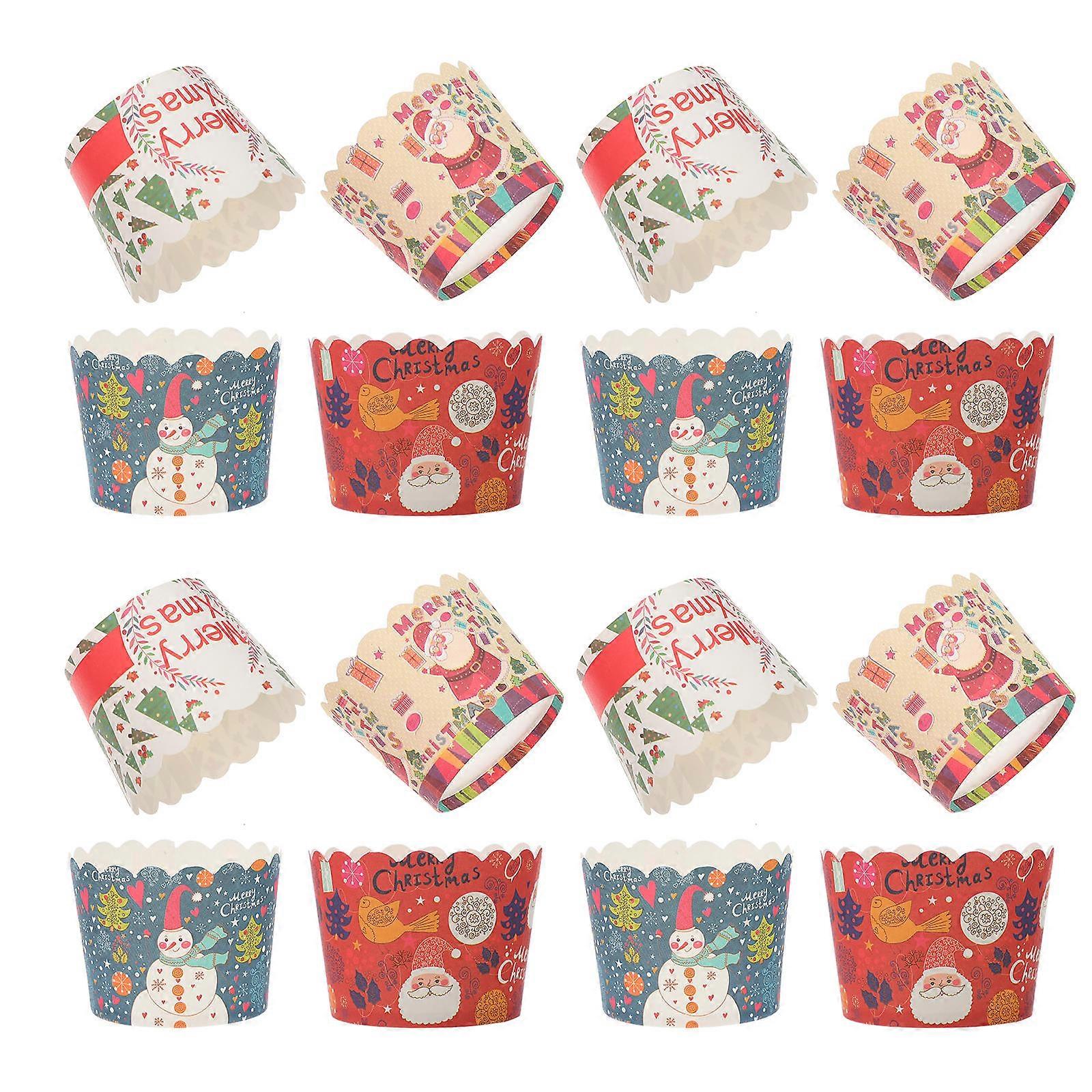 Baking Muffin Cups 200Pcs Random Style Suitable For Bakers At Christmas Parties Colorful Decorative Paper Cups