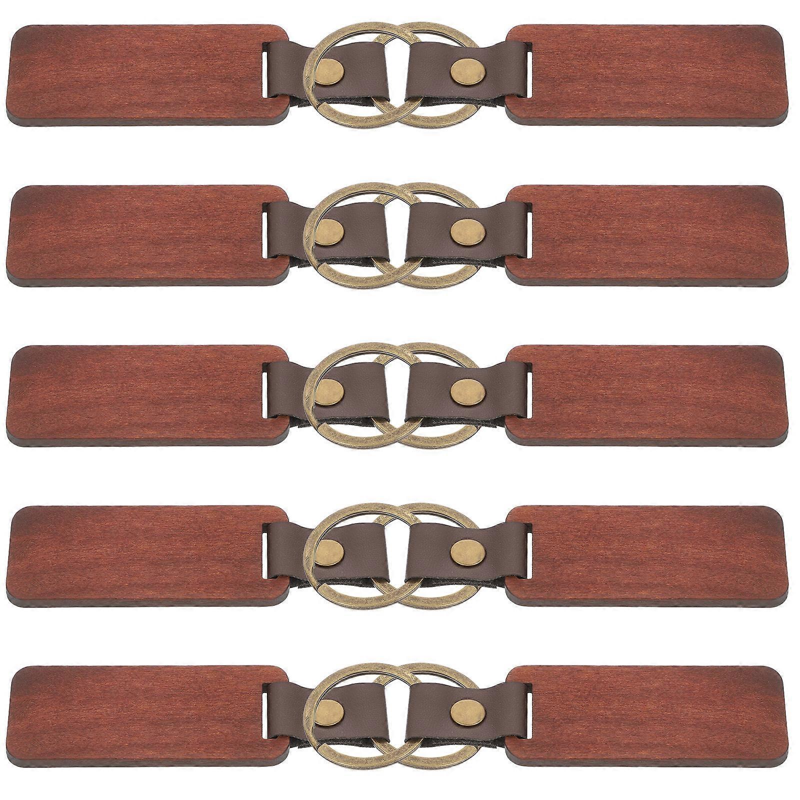 Wood Blanks Keychain 10Pcs Simple Style Decorative Keyring Designed For Identification Carry Keys