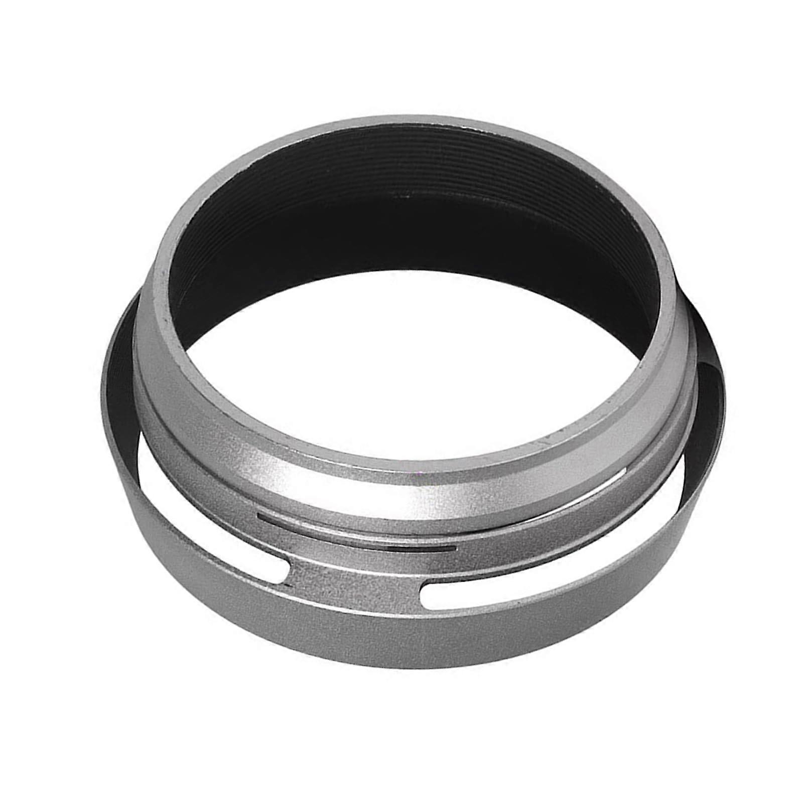 Metal Lens Hood For X100V X100F X100S X100T X70 Cameras, Includes 49mm Filter Adapter Rings, Silver