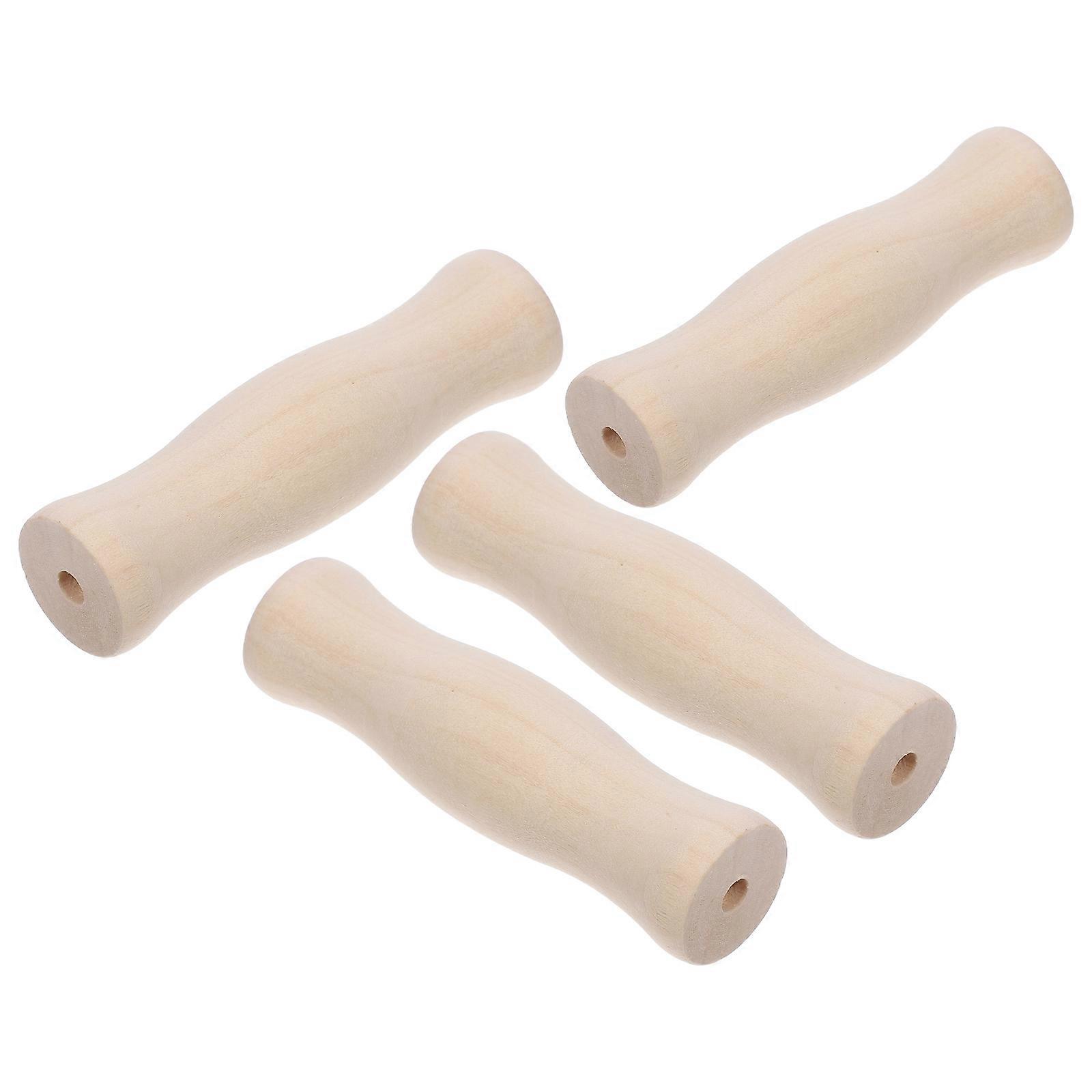 Wooden Bbq Handle Replacement 4Pcs Ergonomic Grip For Outdoor Grilling And Cooking Tools 11X2.7X2.7CM