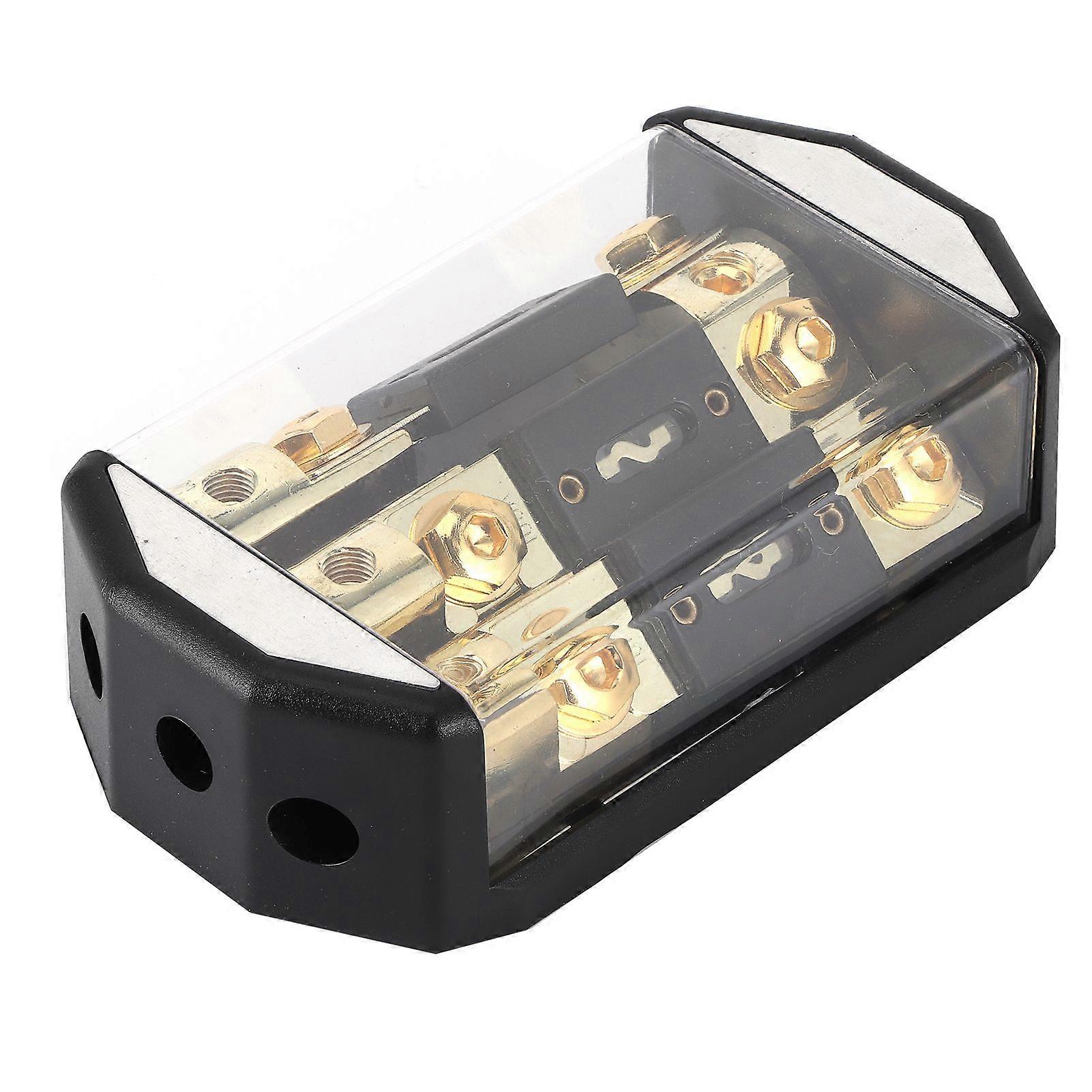 fuse box holder 3 way distribution block 1x0ga in 3x4ga out
