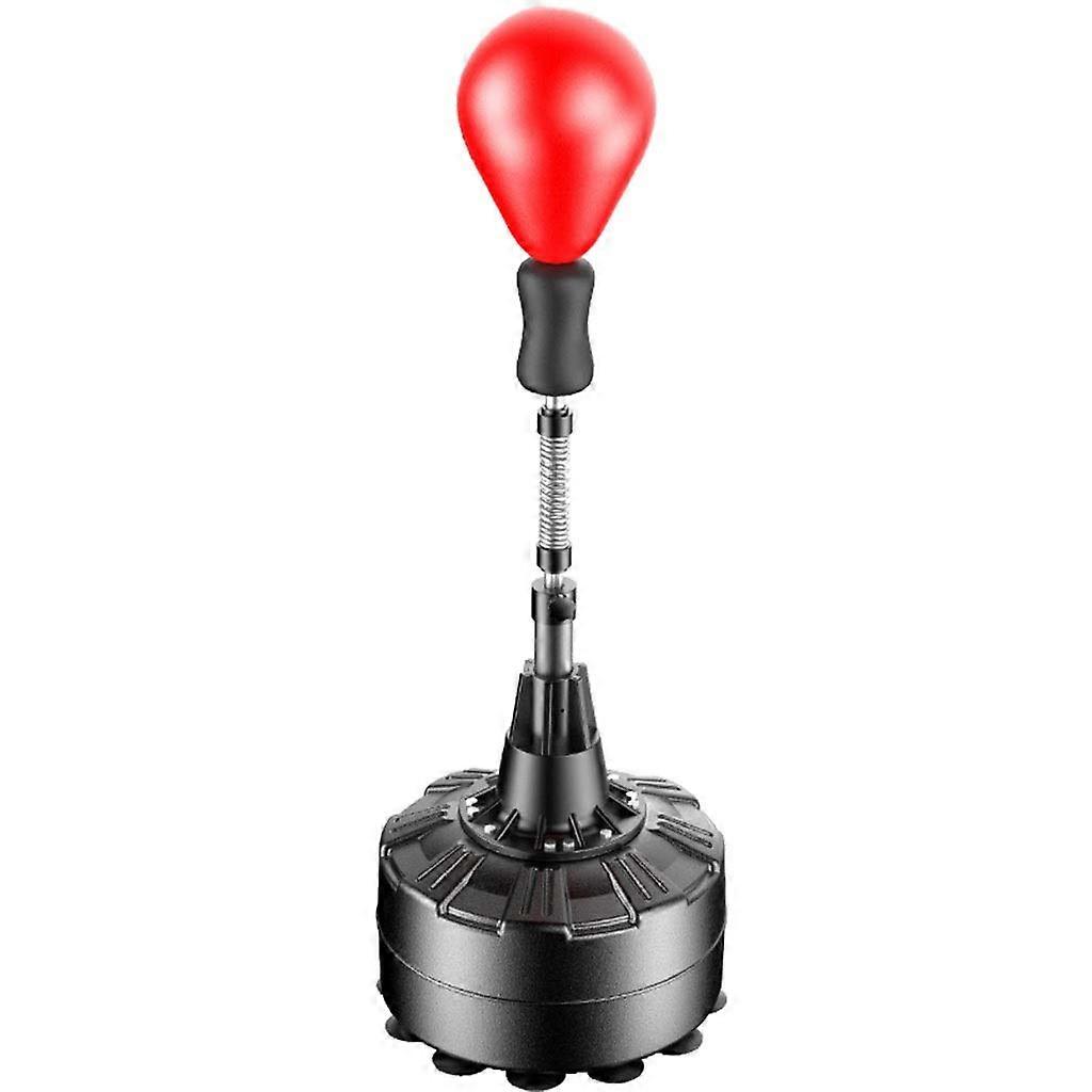 Adjustable Height Punch Bag For Adults And Children - Freestanding Speed Punch Bag, Durable Spring-Loaded, Red