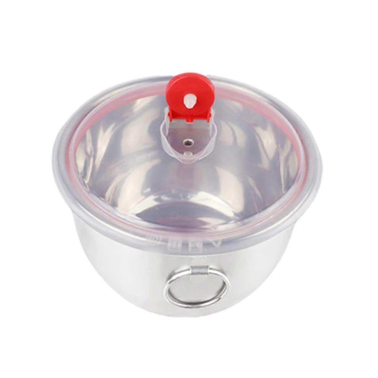 Instant Noodle Bowl with Lid Heat-Resistant Rice Container for Students Dorm Room Silver