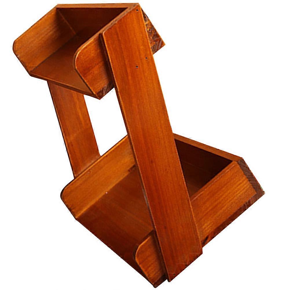 Wood Desk Shelf for Support Brown MultiLayered Storage Rack Layered Design Large Capacity 7.9 Inches