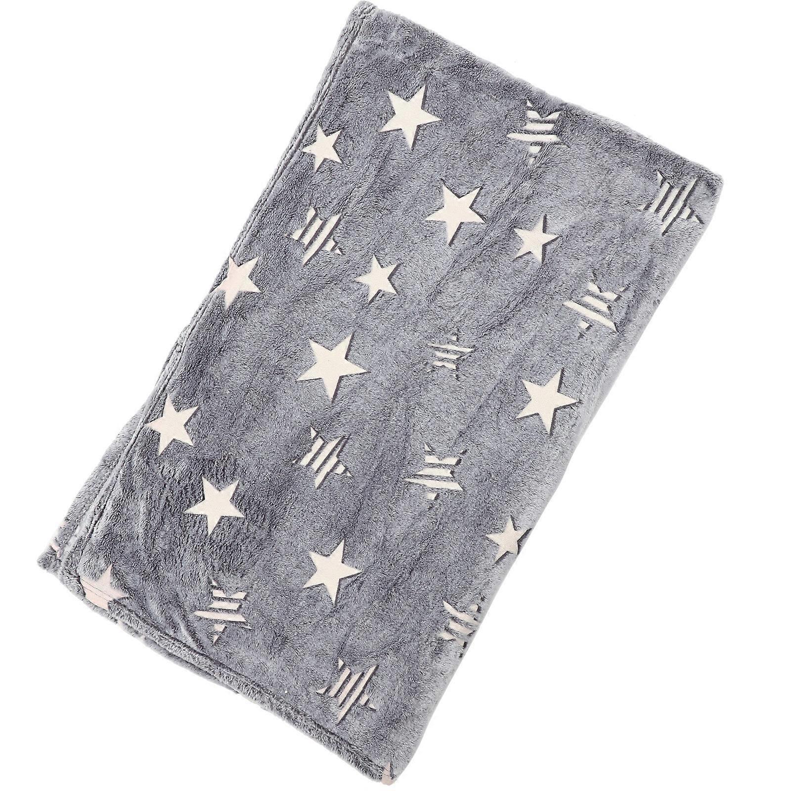 Fuzzy Grey Blanket Summer Air Conditioner Blanket For Children All Seasons Glow In The Dark 1Pack