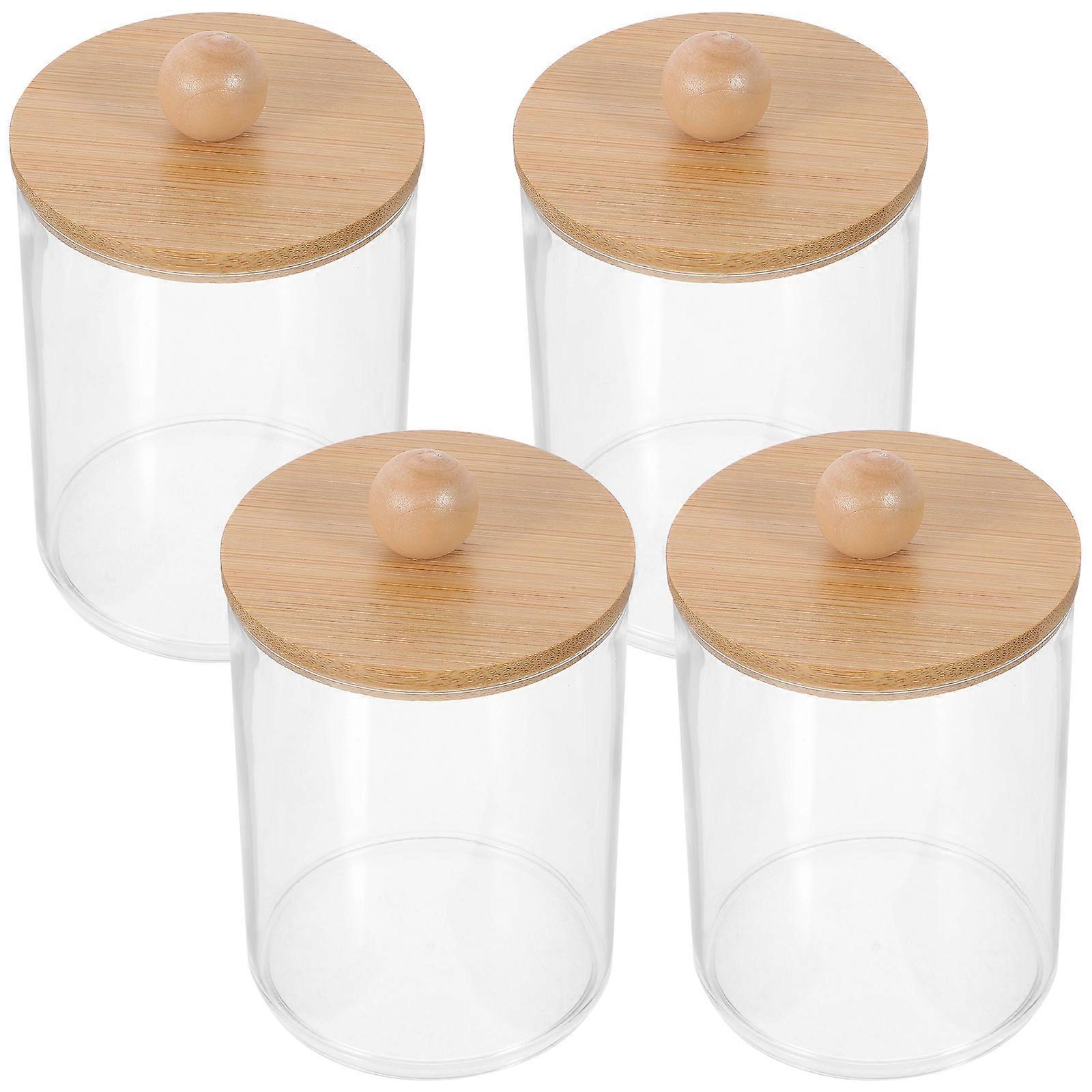 4Pcs Clear Toothpick Organizer Creative Swab Container Home Plastic Laundry Organization Set