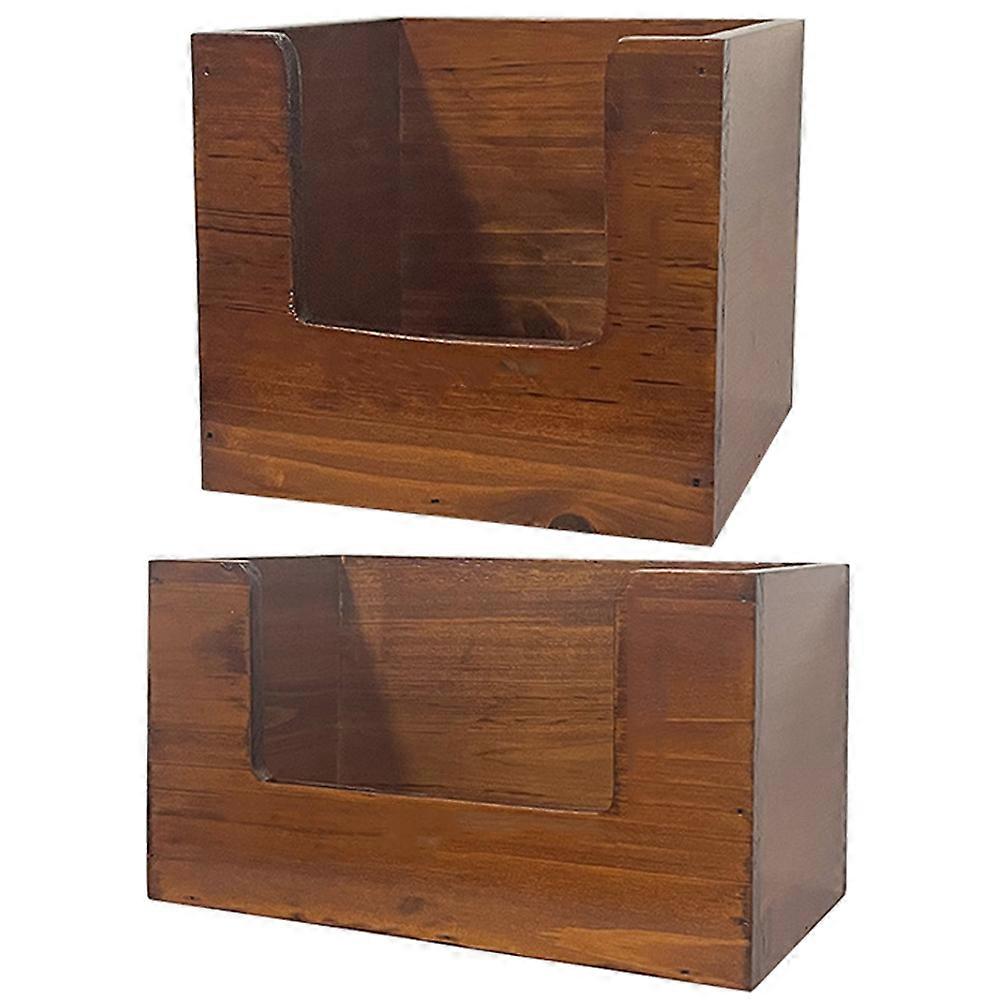 Cosmetics Wooden Storage Box for Organizing 2Pcs Desktop Holders