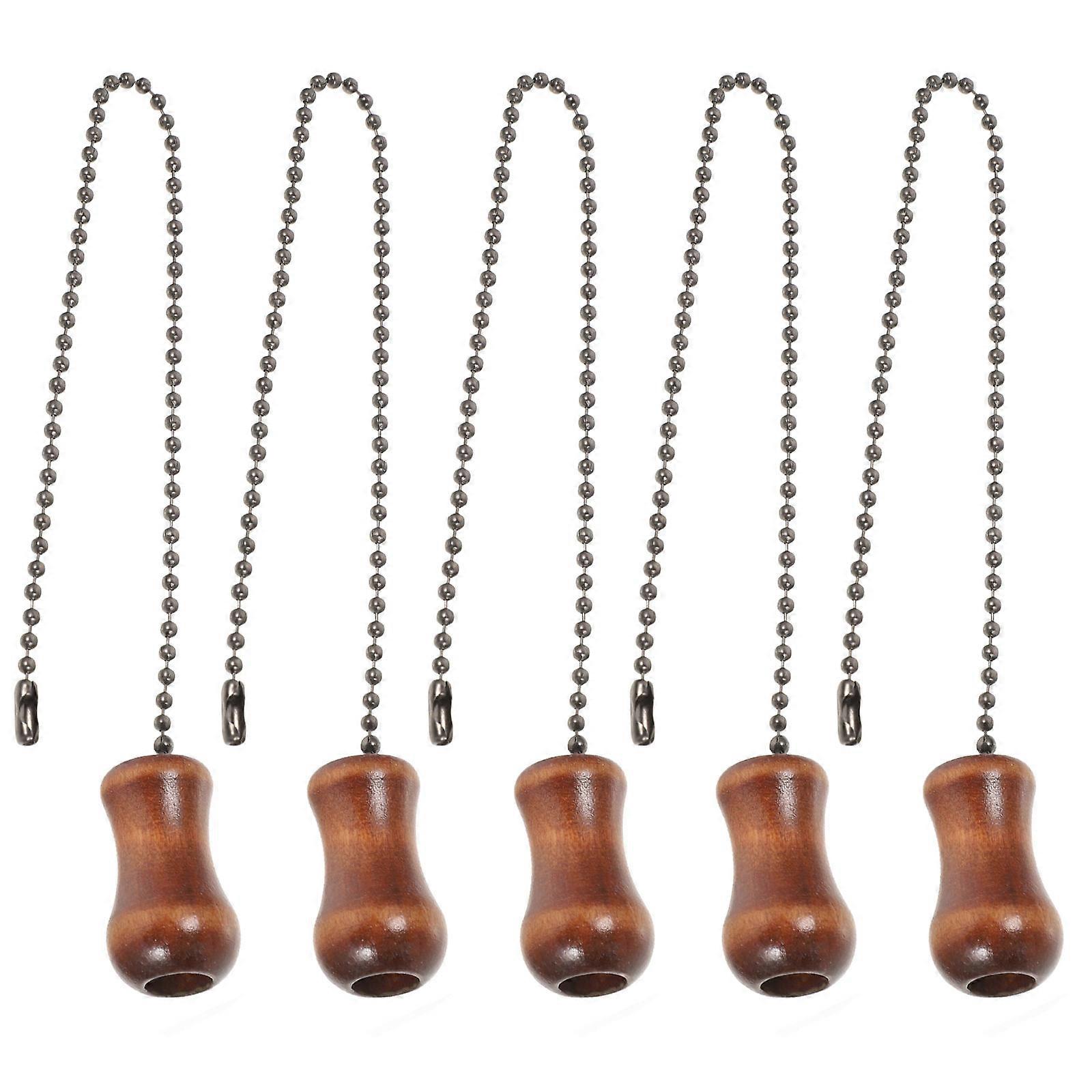 Wooden Ceiling Fan Pull Chain with Beaded Extension for Hanging Use Multi Color