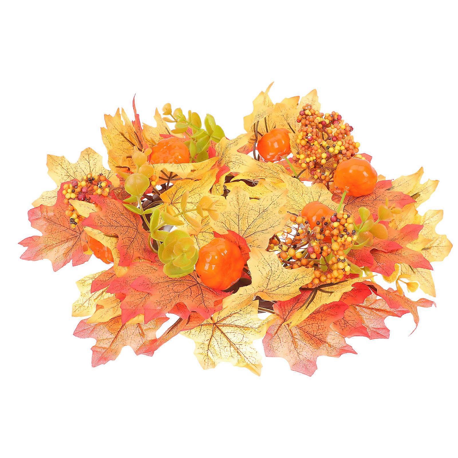Orange Plastic Wreath for Decoration with Simulation Berry Perfect for Tabletop or Door Adornment 10 inches