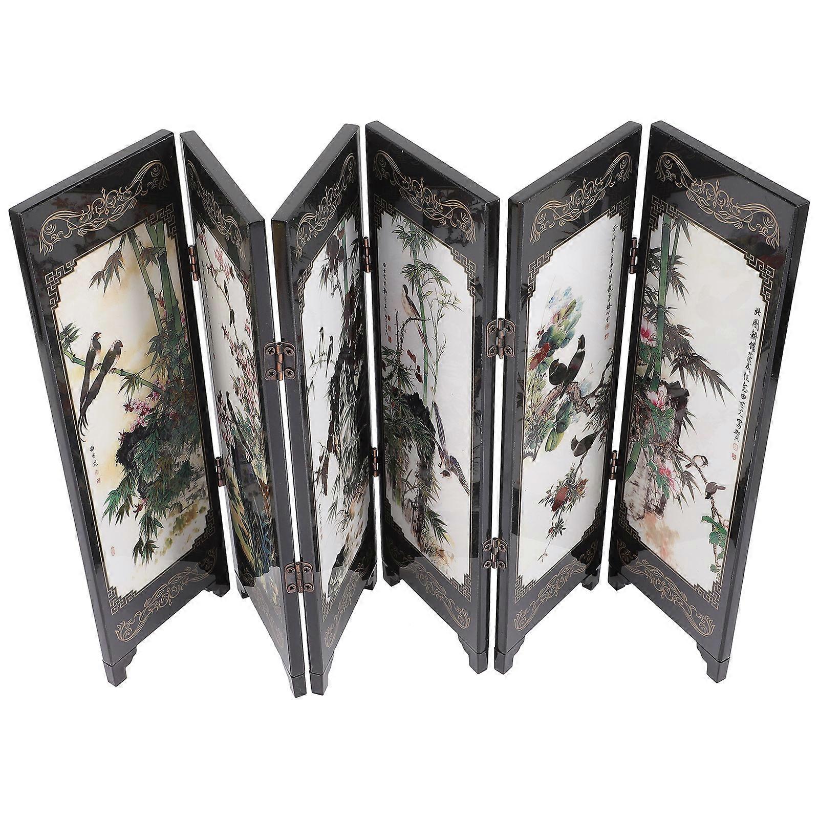 Vintage Style Mini Decorative Screen Panel Set – Elegant Tabletop Photography Prop & Home Accessory for Unique Office, Friends, and Micro House Decor